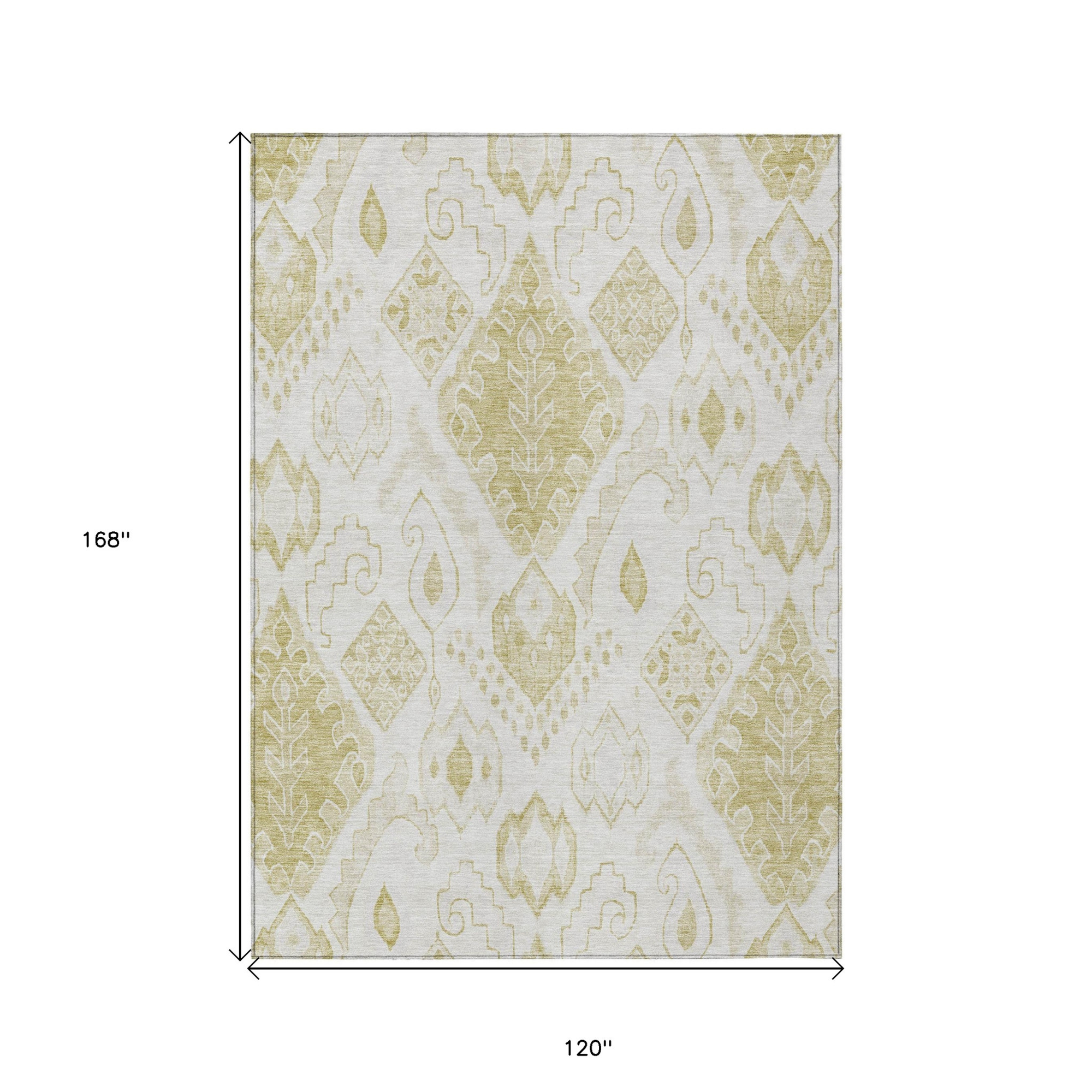 10' X 14' Beige Tan And Ivory Moroccan Washable Indoor Outdoor Area Rug - 1 - Sports & Outdoor