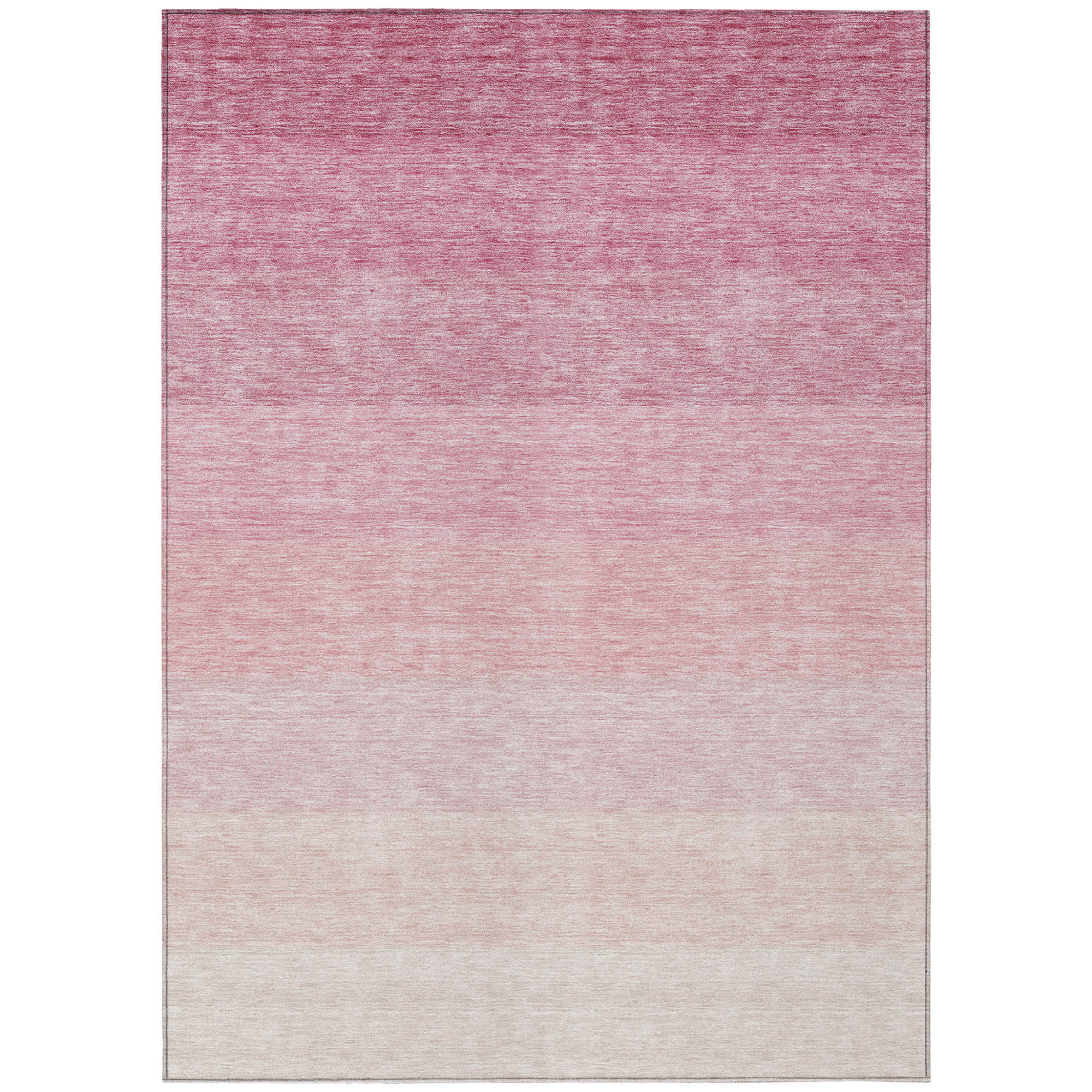 10' X 14' Pink And Ivory Ombre Washable Indoor Outdoor Area Rug - 1 - Sports & Outdoor