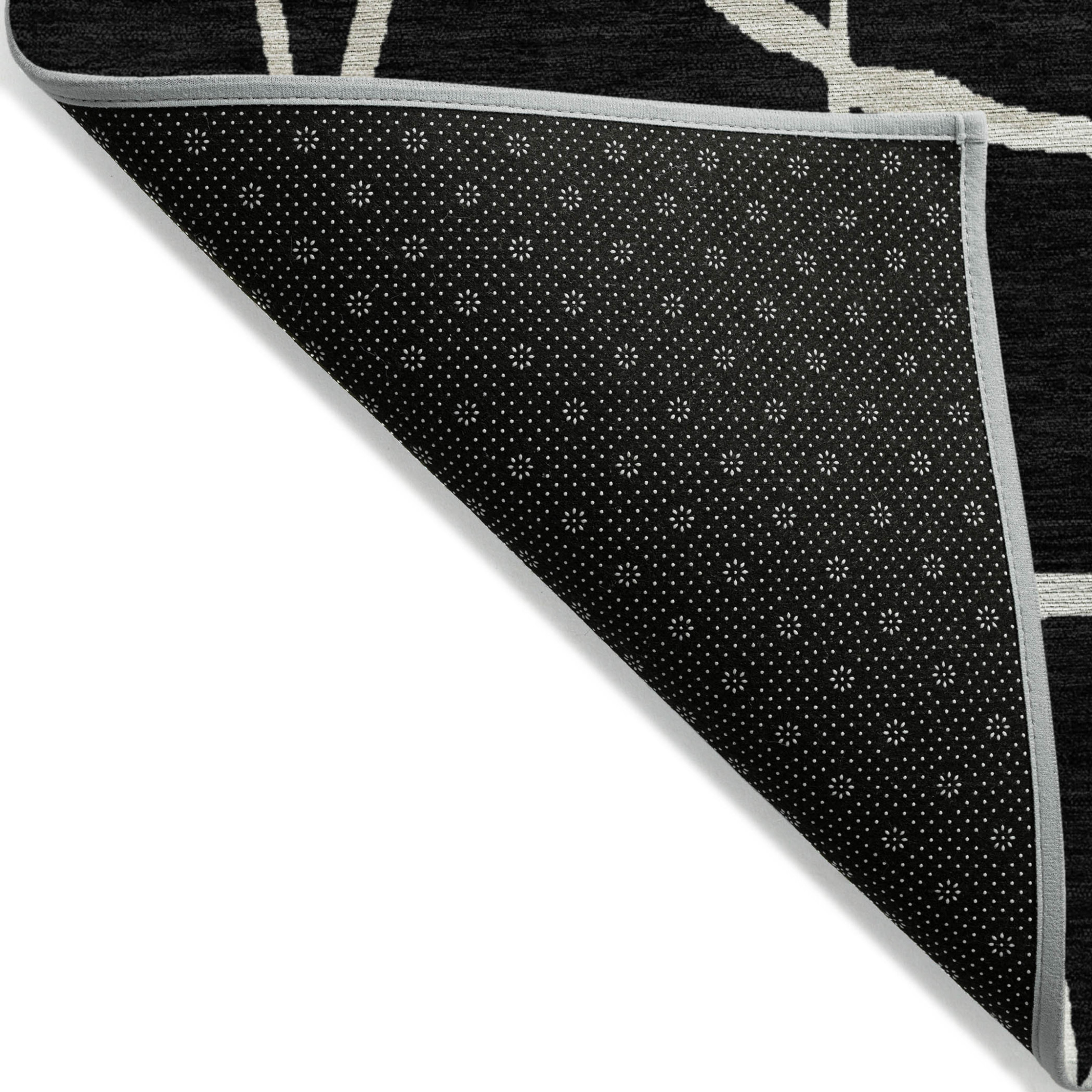 10' X 14' Black And Beige Abstract Washable Indoor Outdoor Area Rug - 1 - Sports & Outdoor