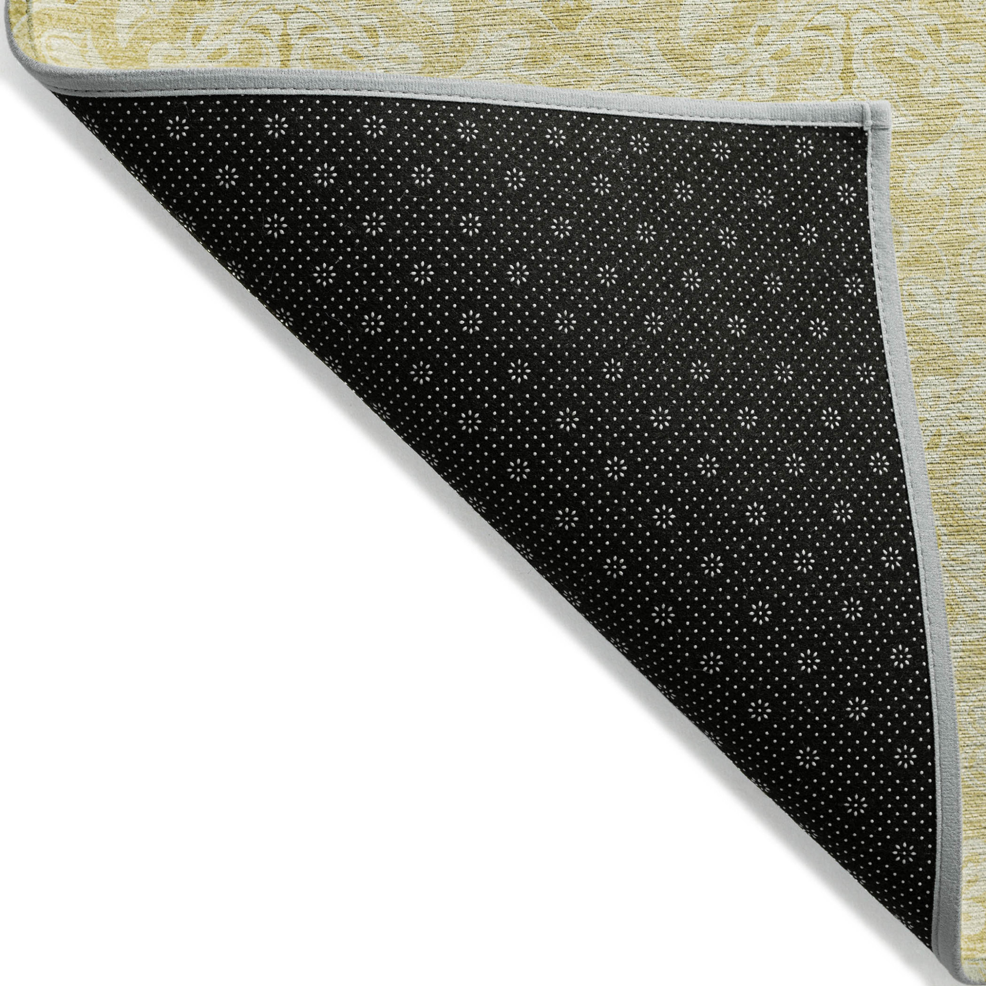 10' X 14' Gold And Ivory Medallion Washable Indoor Outdoor Area Rug - 1 - Sports & Outdoor
