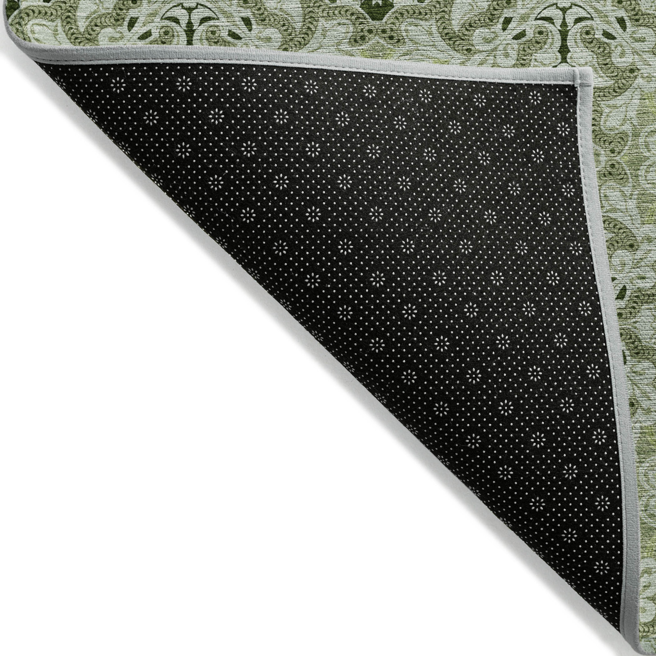 10' X 14' Artichoke Green And Fern Green Medallion Washable Indoor Outdoor Area Rug - 1 - Sports & Outdoor