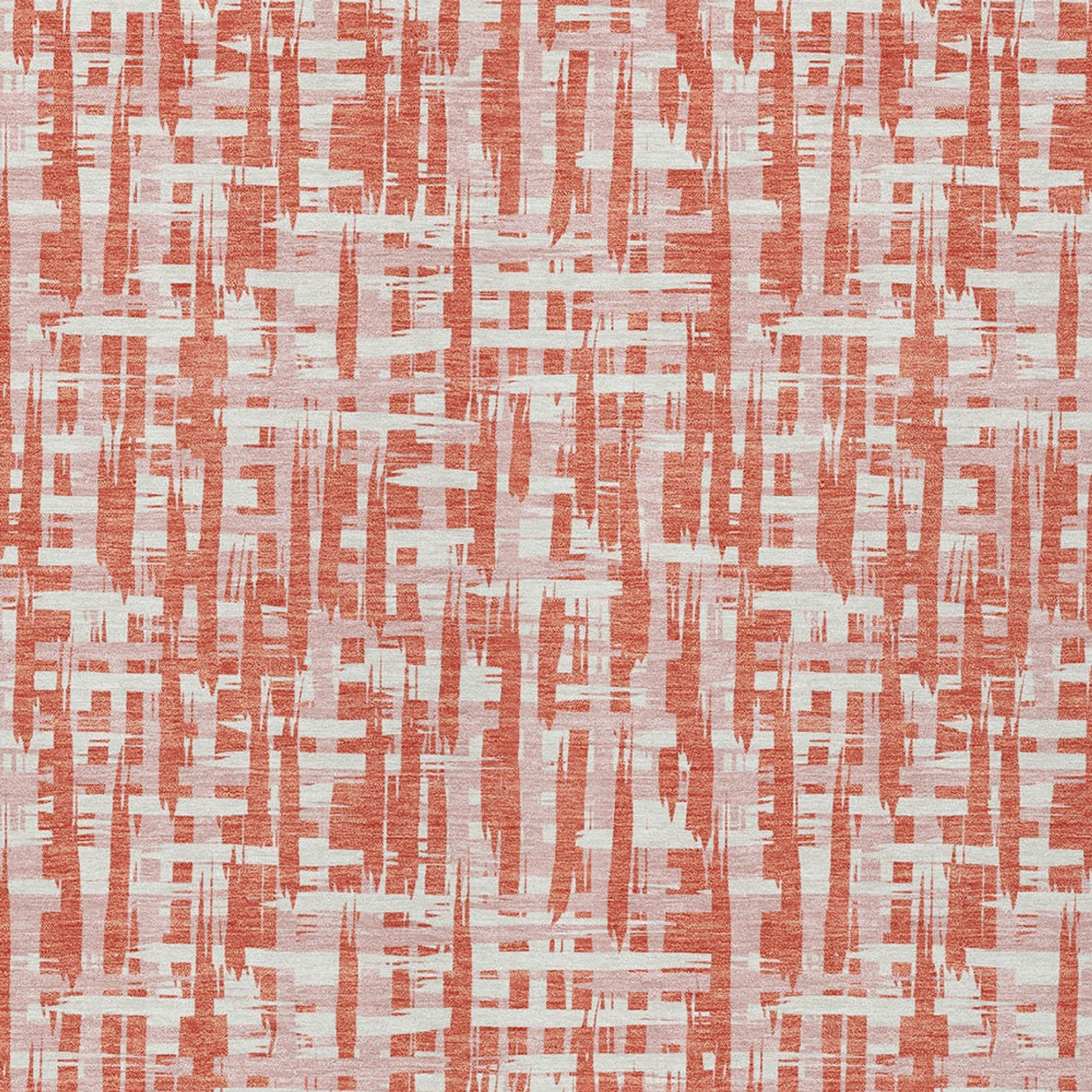 8' X 10' Coral Pink And Ivory Abstract Washable Indoor Outdoor Area Rug Sports & Outdoor