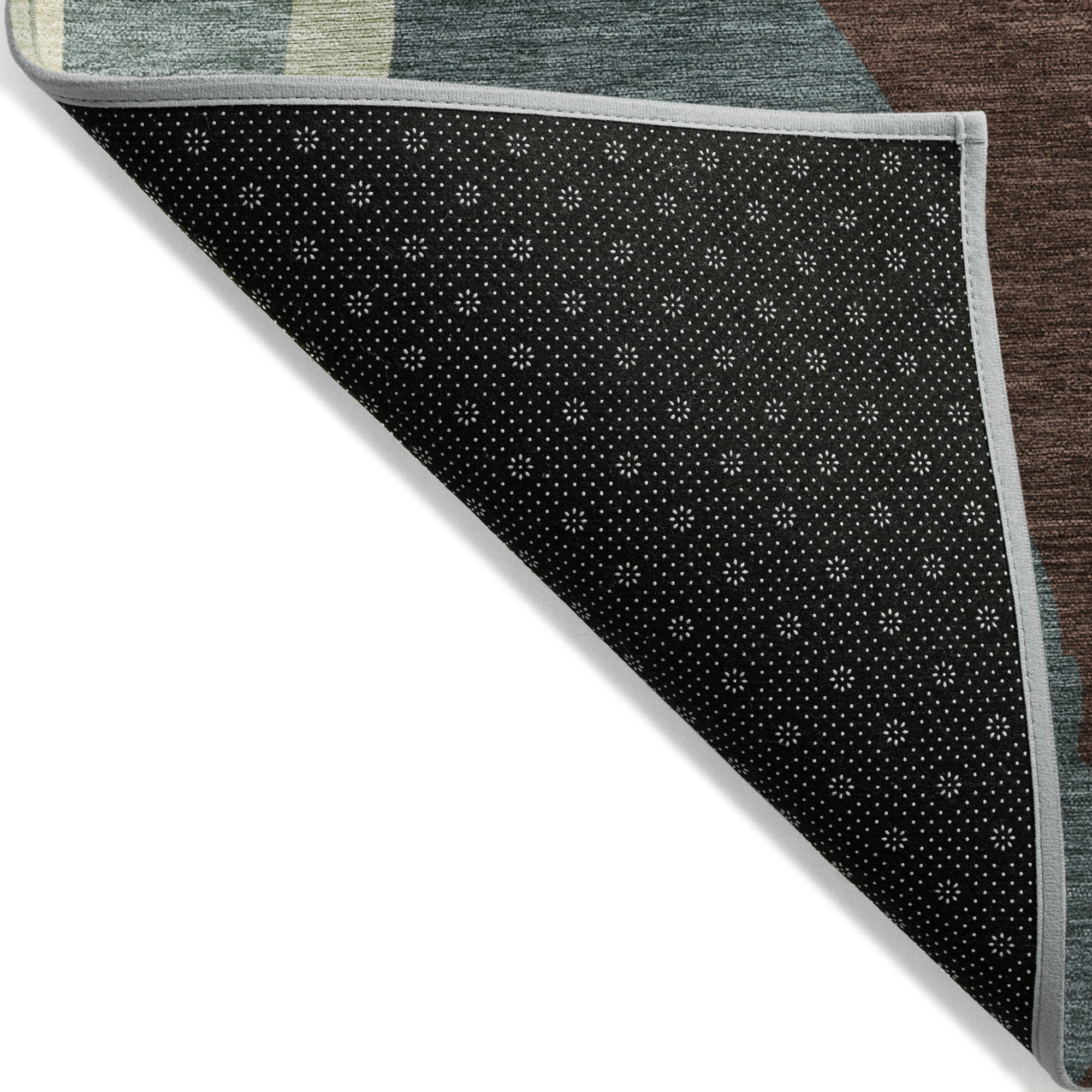 8' Sage Brown And Beige Round Abstract Washable Indoor Outdoor Area Rug Sports & Outdoor