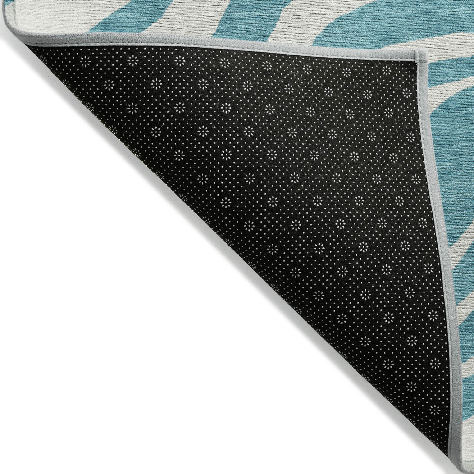 8' X 10' Teal Blue And Ivory Animal Print Washable Indoor Outdoor Area Rug Sports & Outdoor