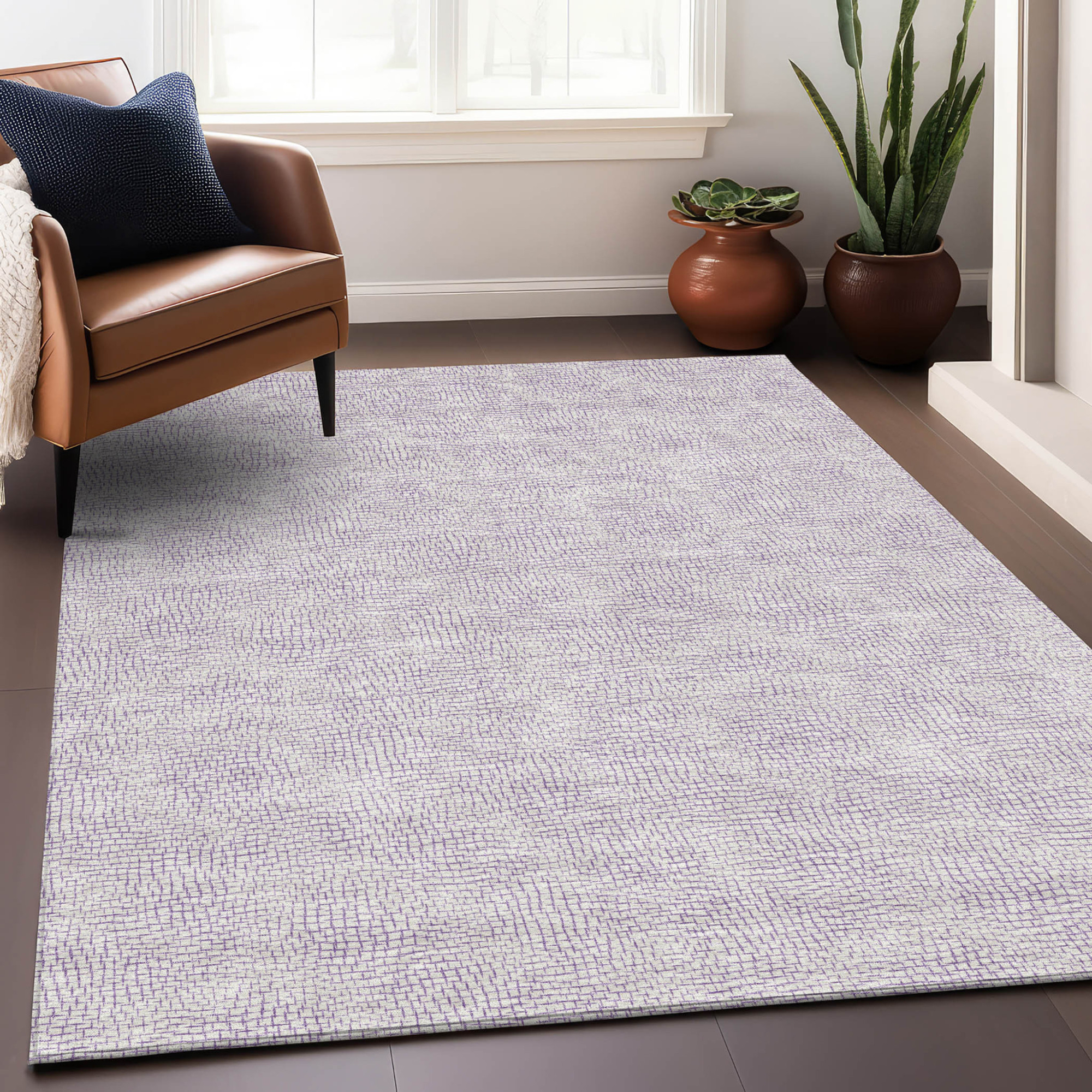 8' X 10' Lavender And Purple Geometric Washable Indoor Outdoor Area Rug Sports & Outdoor