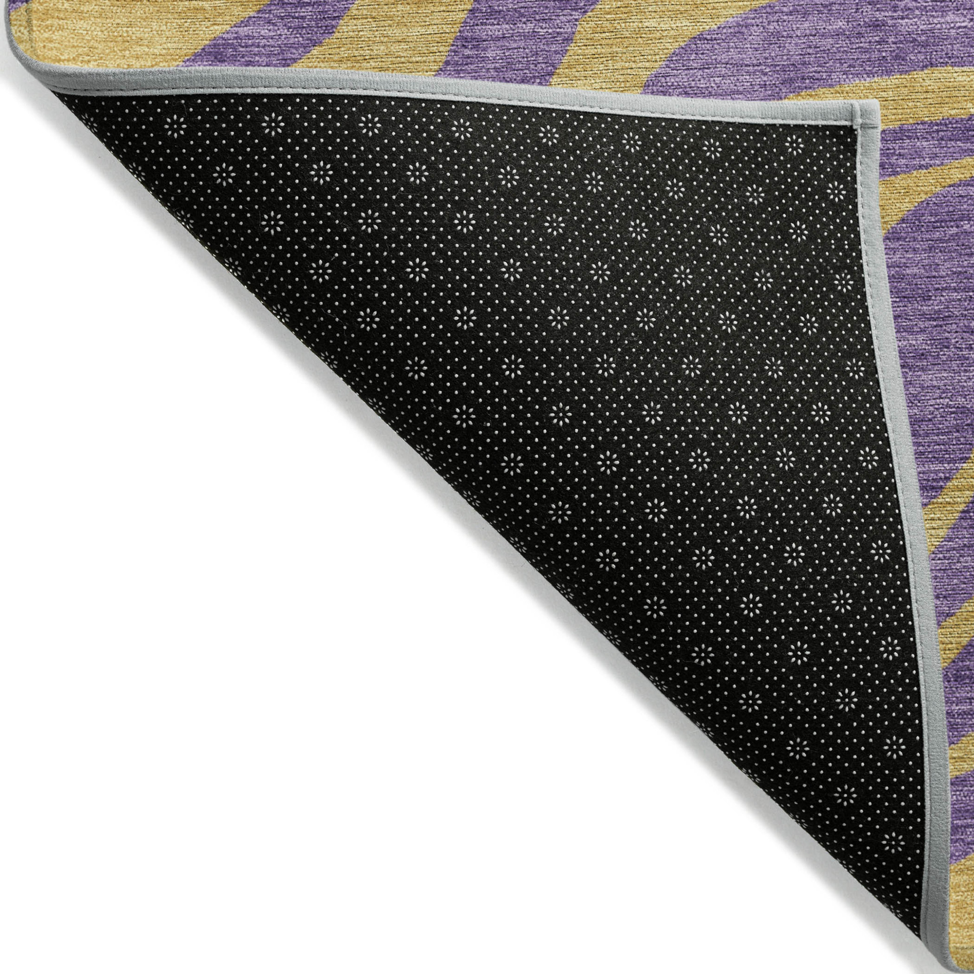 8' Purple And Copper Round Animal Print Washable Indoor Outdoor Area Rug Sports & Outdoor