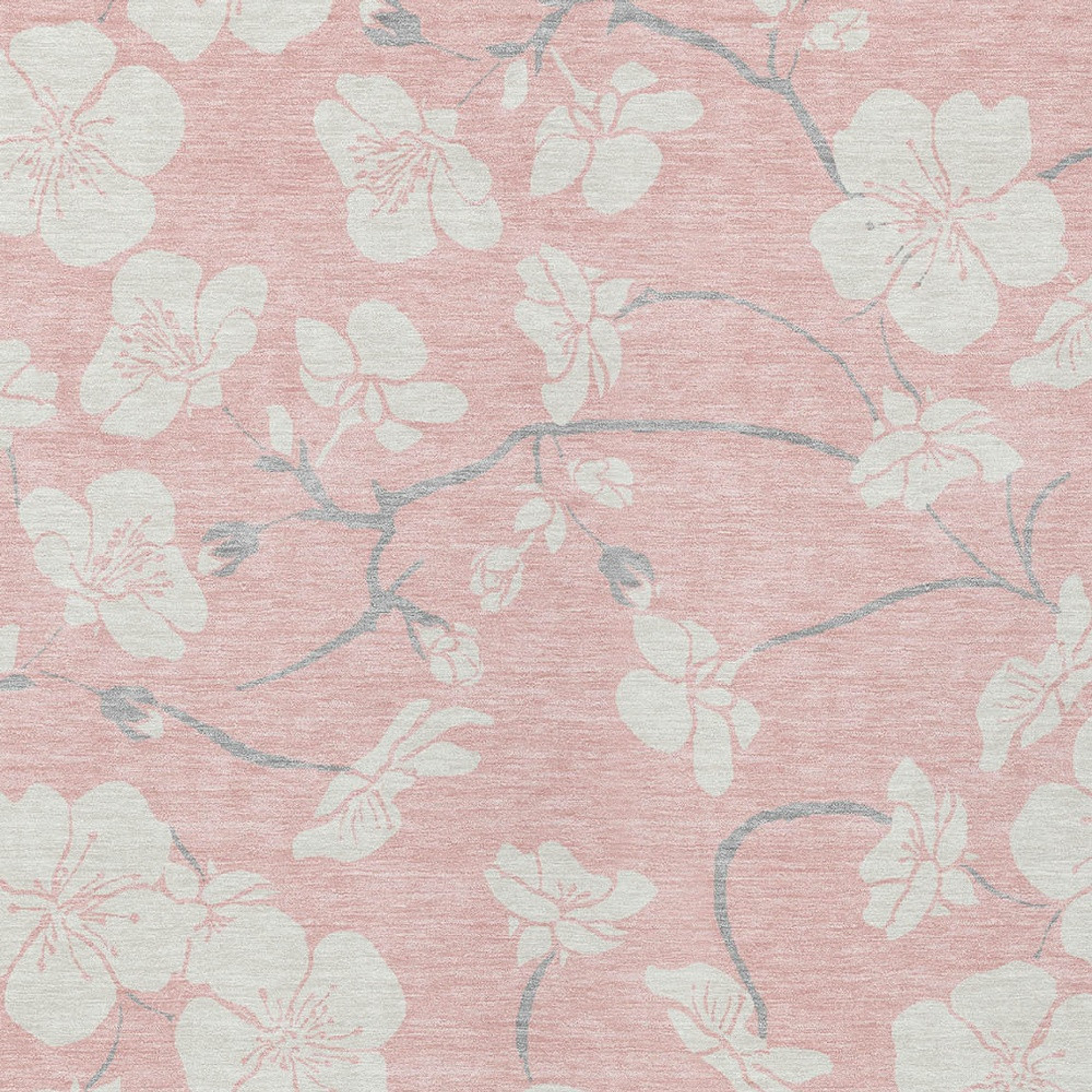 8' X 10' Pink Ivory And Gray Floral Washable Indoor Outdoor Area Rug Sports & Outdoor