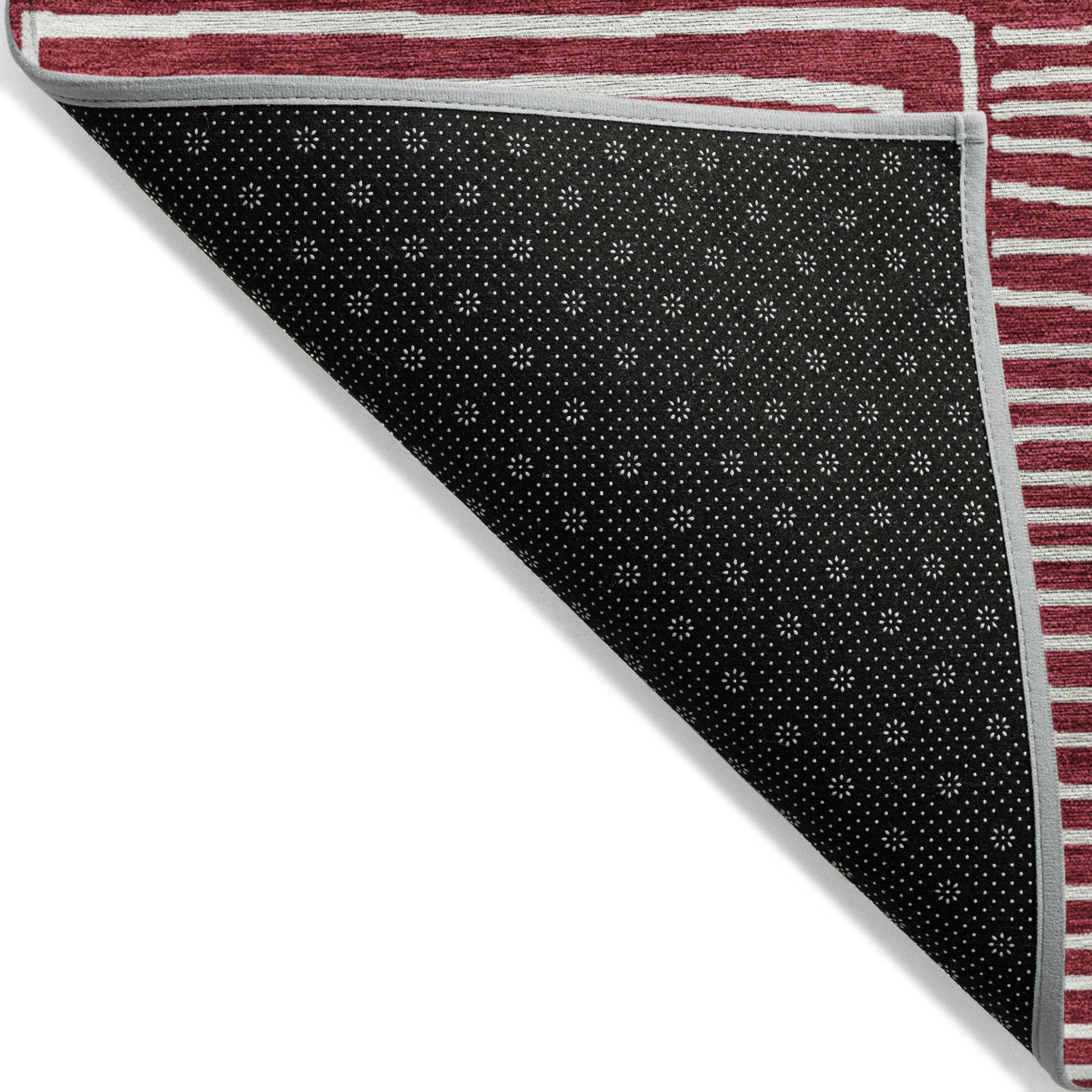 8' X 10' Red And Ivory Geometric Washable Indoor Outdoor Area Rug Sports & Outdoor