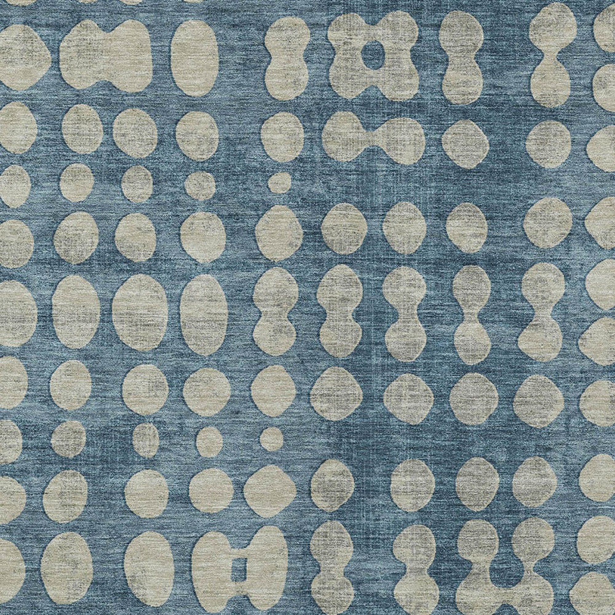 8' X 10' Denim Blue And Gray Abstract Washable Indoor Outdoor Area Rug Sports & Outdoor