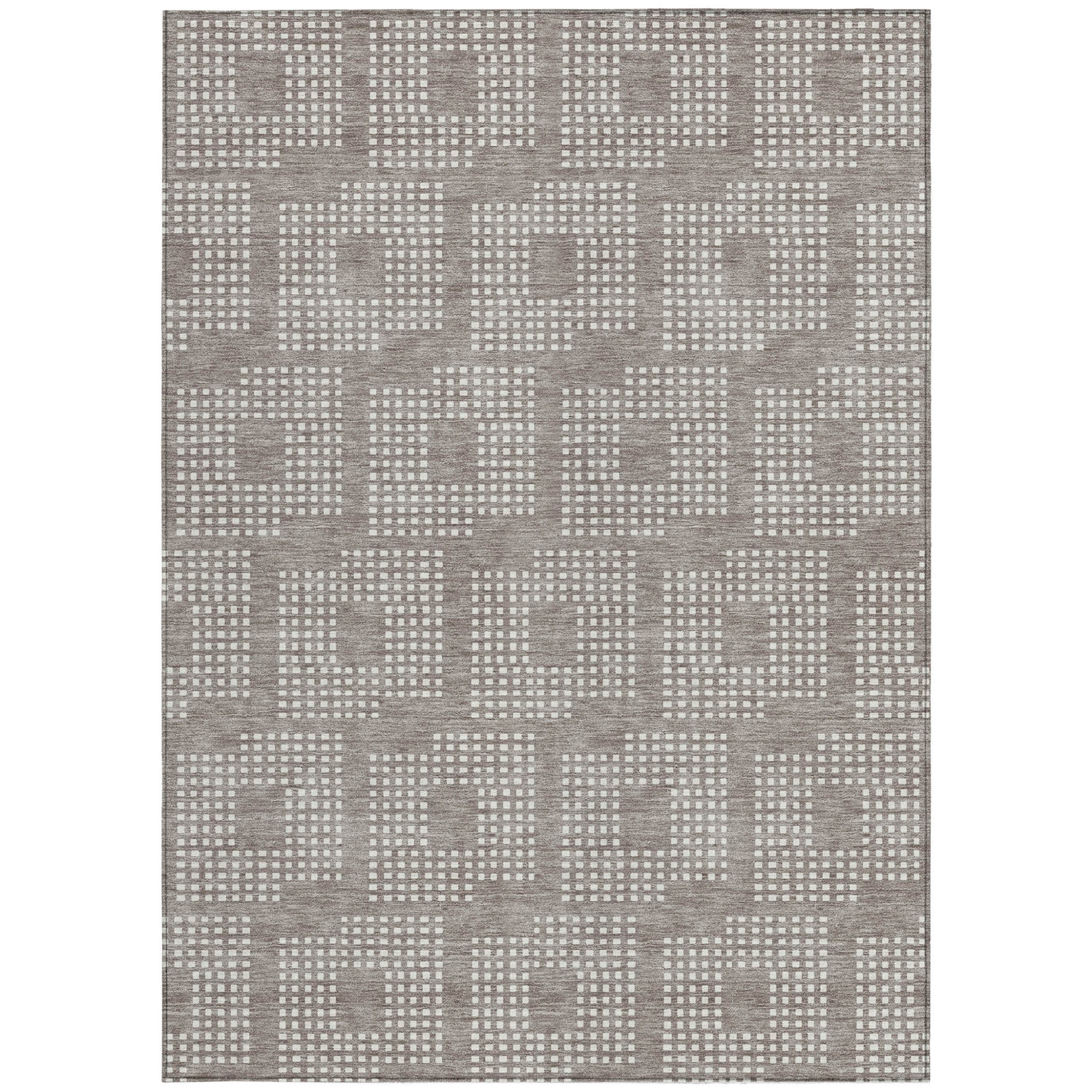 5' X 8' Taupe And Ivory Geometric Washable Indoor Outdoor Area Rug Sports & Outdoor