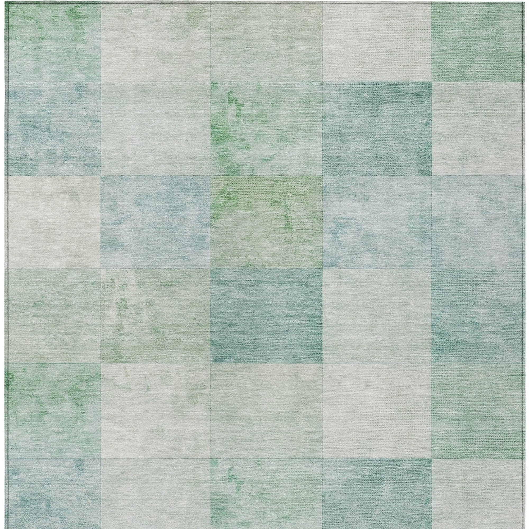 10' X 14' Blue Geometric Washable Indoor Outdoor Area Rug - Sports & Outdoor