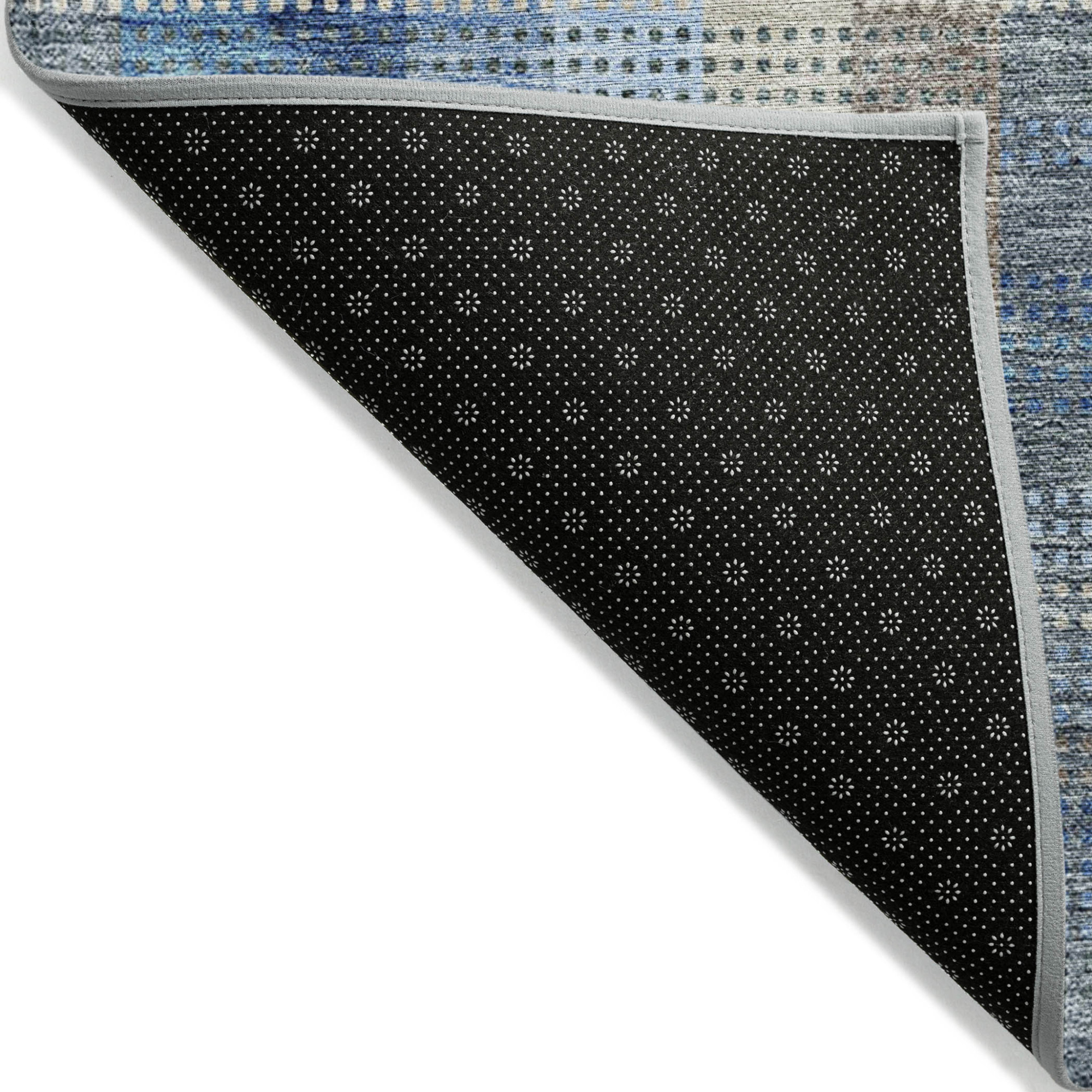 10' X 14' Denim Blue Sky Blue And Beige Plaid Washable Indoor Outdoor Area Rug - Sports & Outdoor