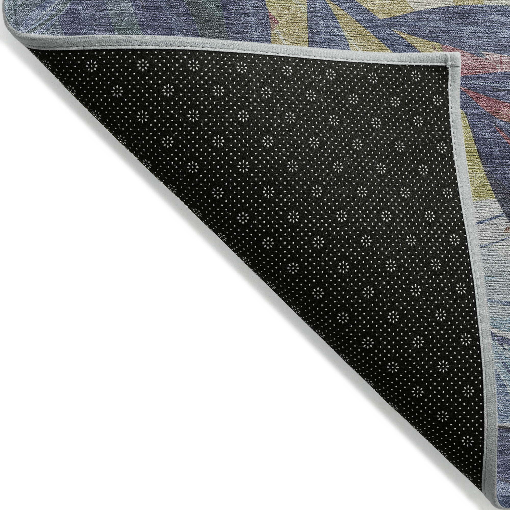 10' X 14' Denim Blue And Blush Floral Washable Indoor Outdoor Area Rug - Sports & Outdoor
