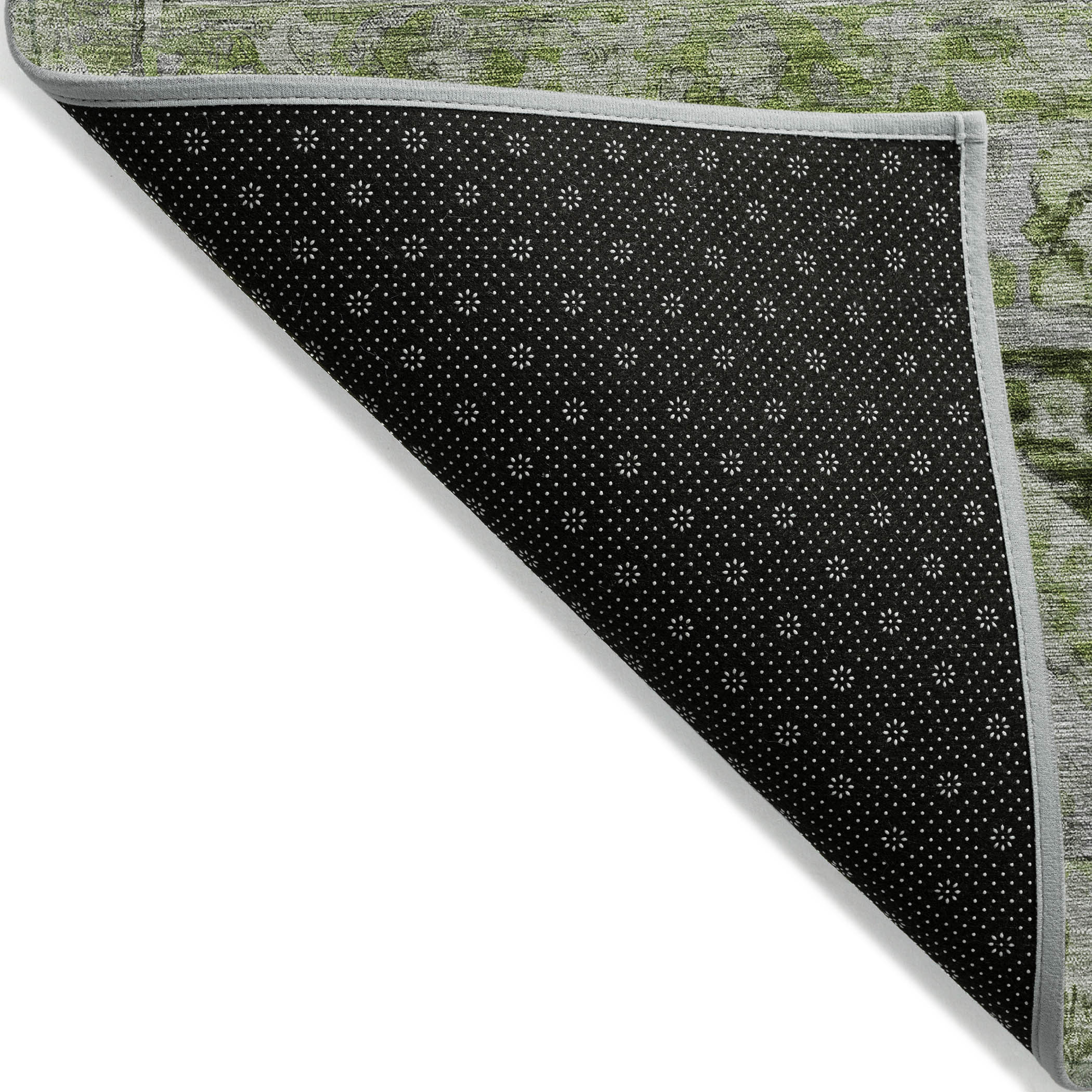 10' X 14' Artichoke Green And Gray Floral Medallion Washable Indoor Outdoor Area Rug - Sports & Outdoor