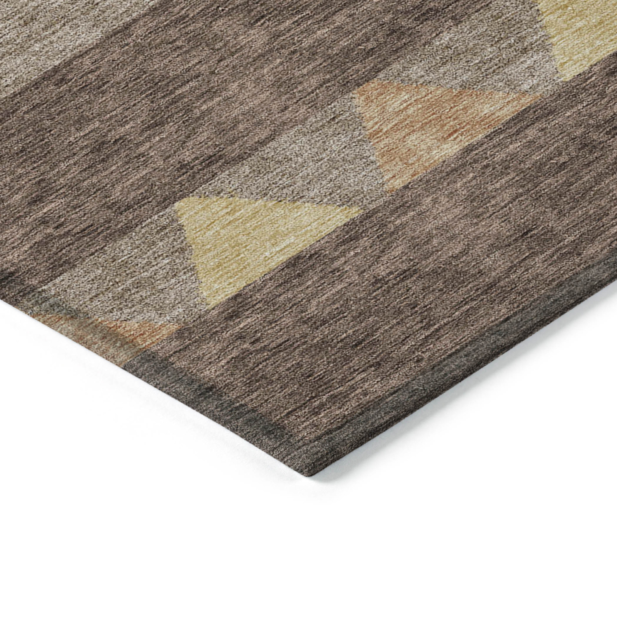 10' X 14' Brown Wheat And Copper Southwestern Washable Indoor Outdoor Area Rug - Sports & Outdoor
