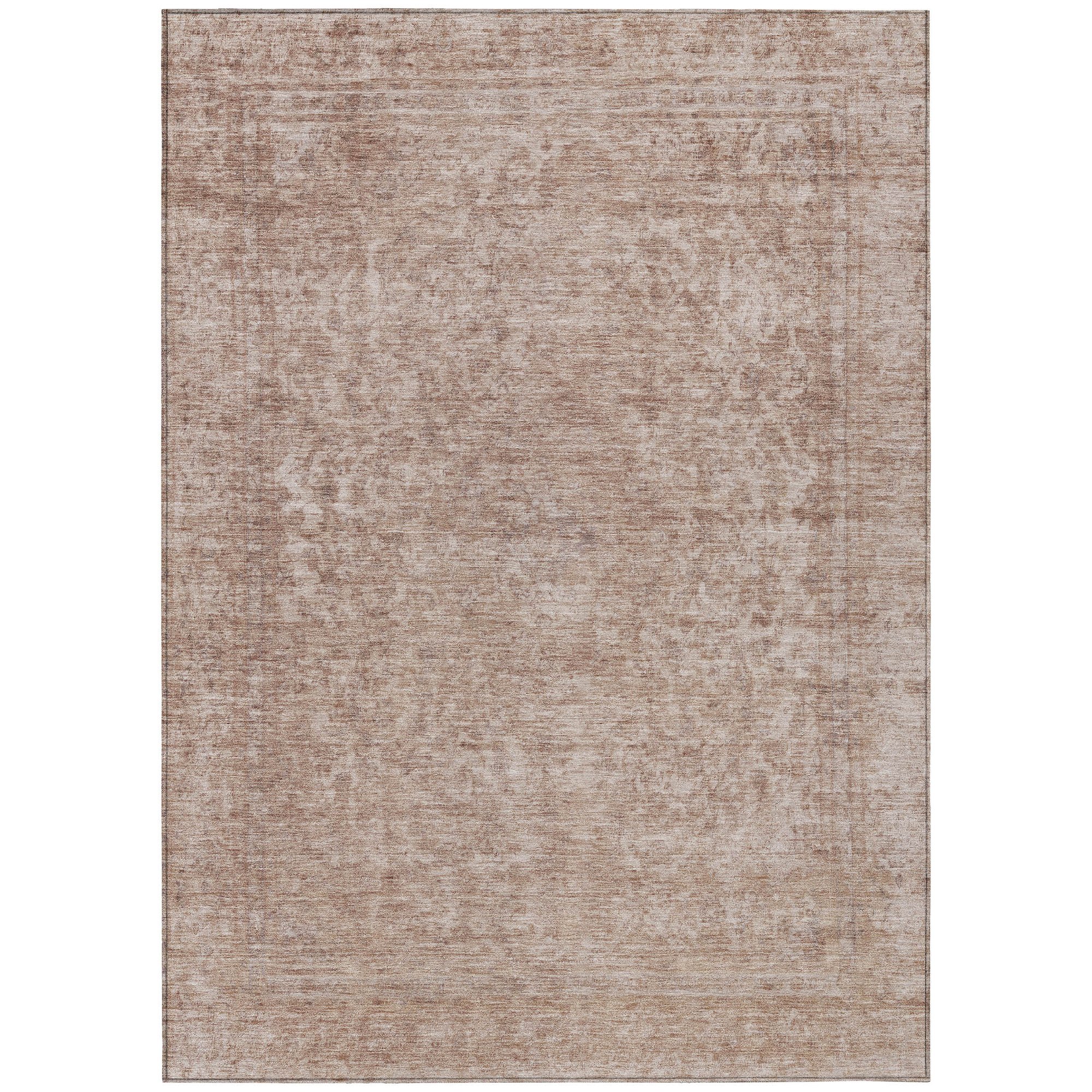 10' X 14' Copper And Beige Abstract Washable Indoor Outdoor Area Rug - Sports & Outdoor