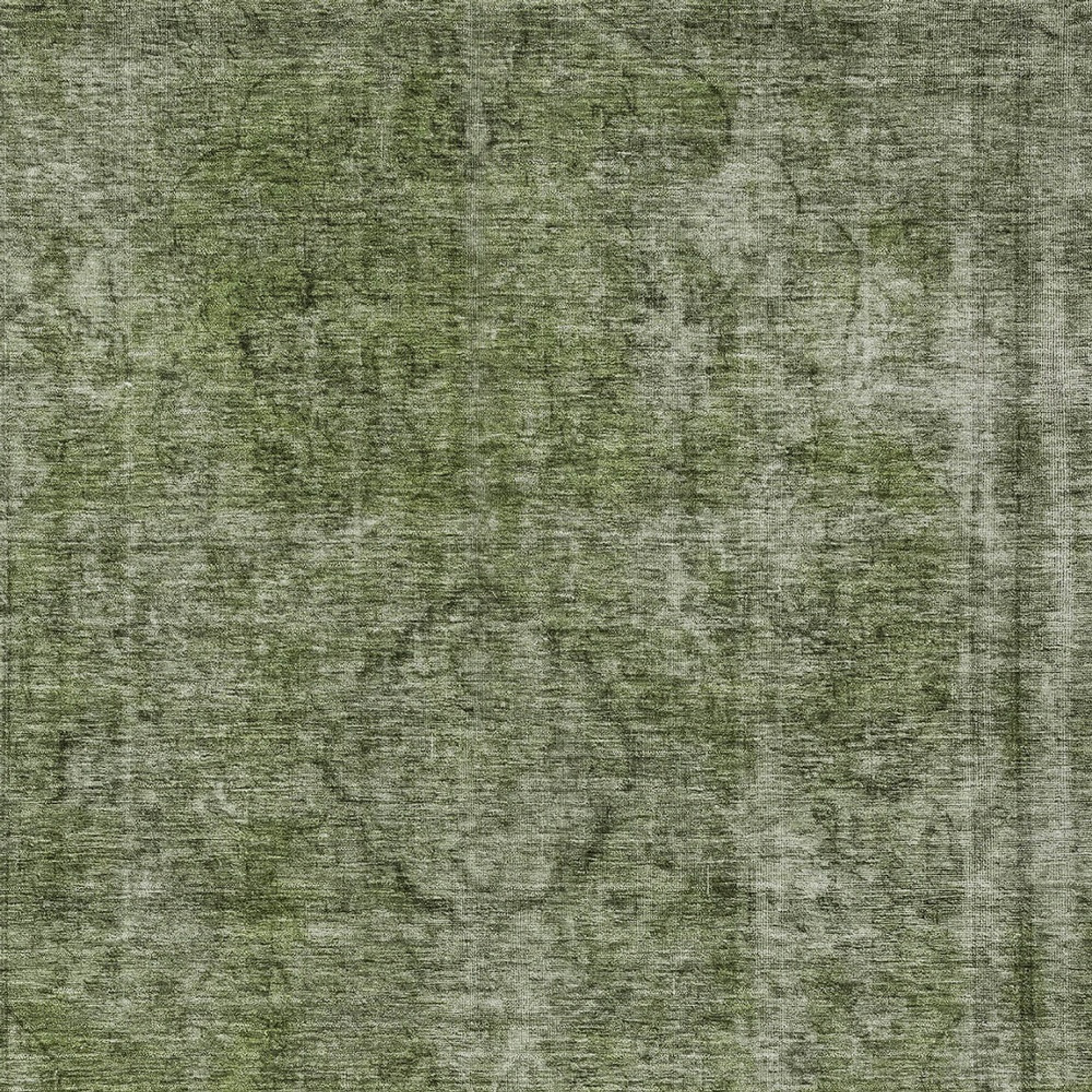 10' X 14' Green And Silver Medallion Washable Indoor Outdoor Area Rug - Sports & Outdoor