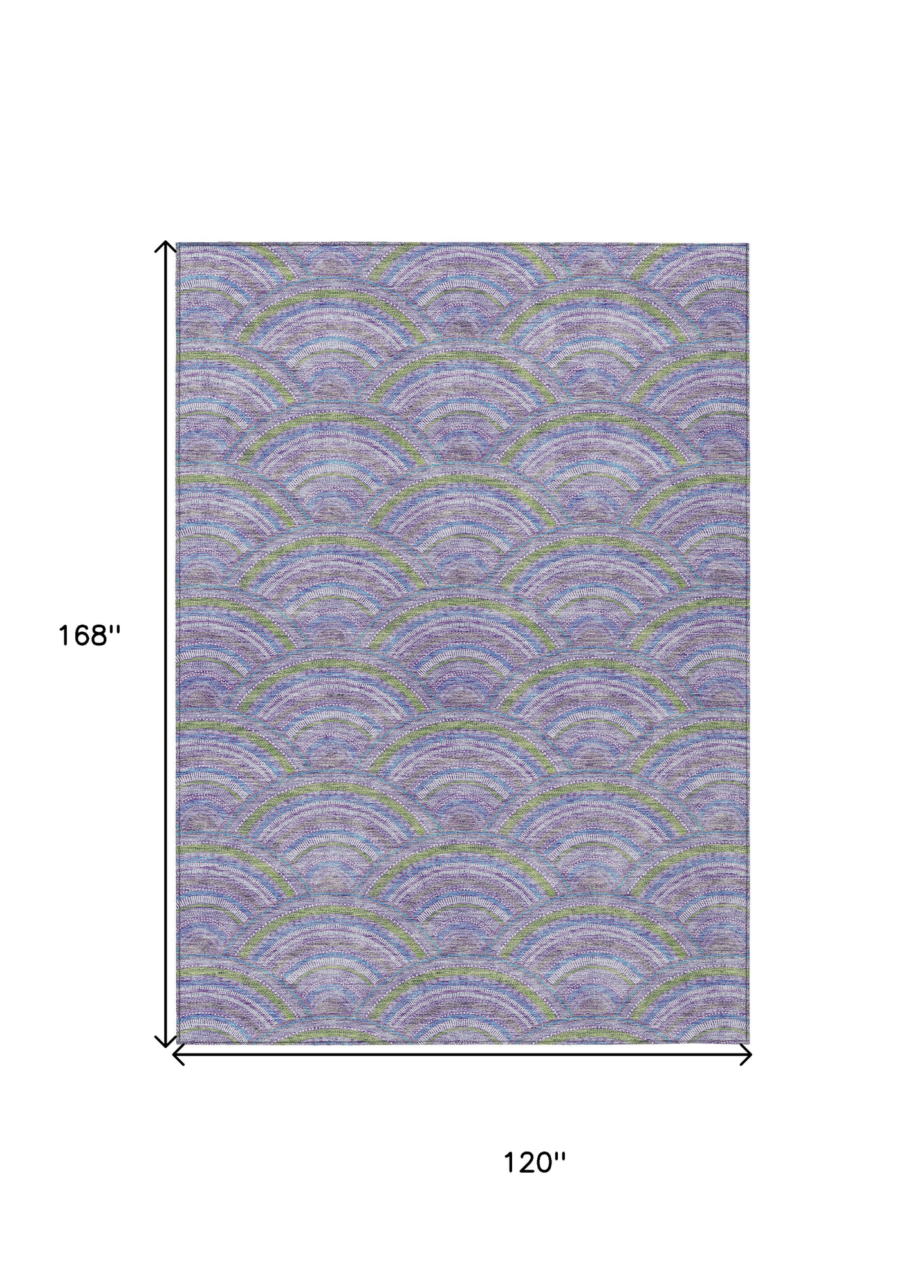 10' X 14' Lavender Sage And Ivory Geometric Washable Indoor Outdoor Area Rug - Sports & Outdoor