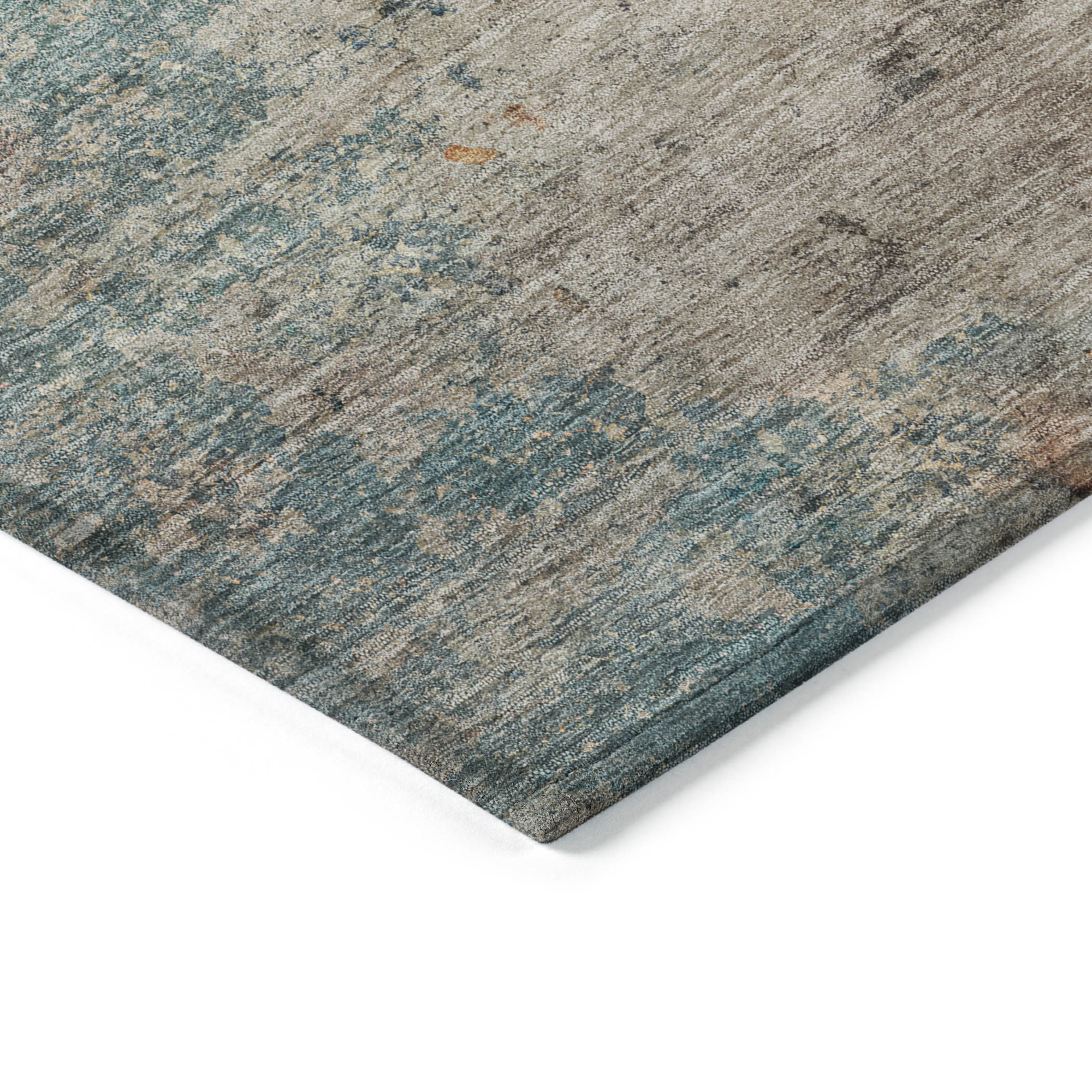 10' X 14' Teal Blue Abstract Washable Indoor Outdoor Area Rug - Sports & Outdoor
