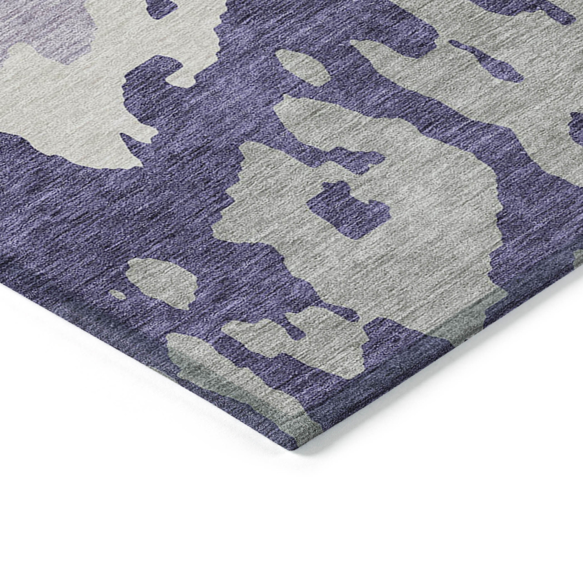 10' X 14' Purple And Ivory Abstract Washable Indoor Outdoor Area Rug - Sports & Outdoor