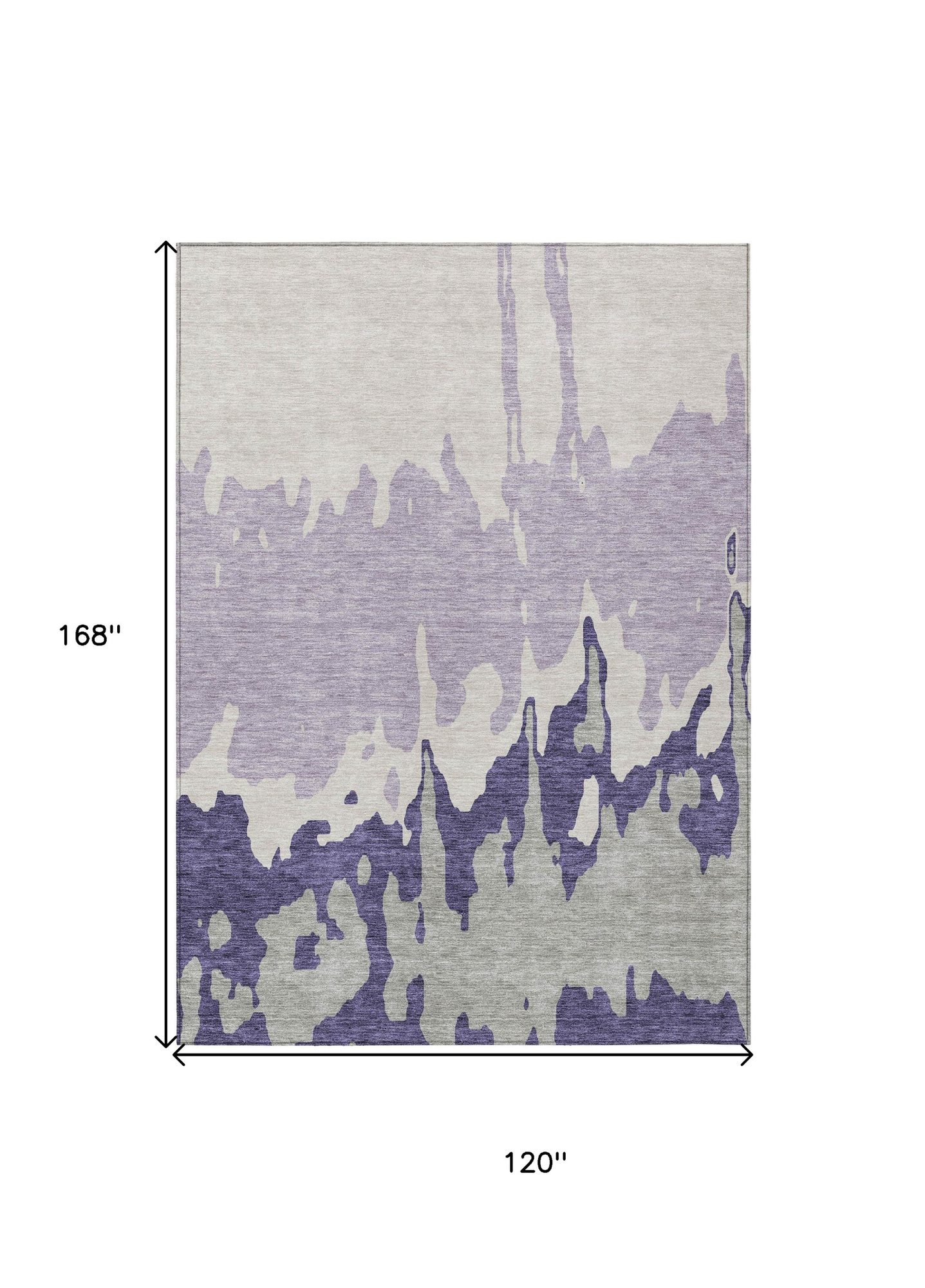 10' X 14' Purple And Ivory Abstract Washable Indoor Outdoor Area Rug - Sports & Outdoor