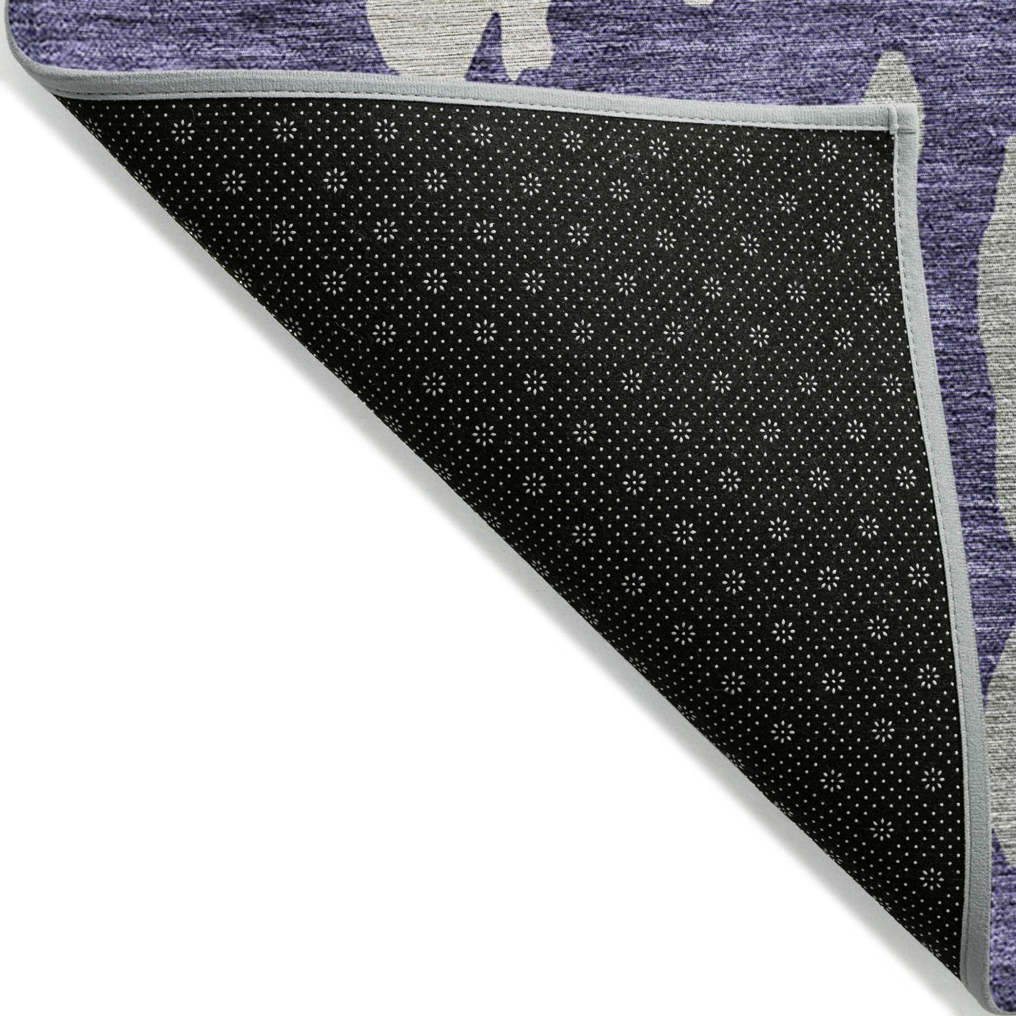 10' X 14' Purple And Ivory Abstract Washable Indoor Outdoor Area Rug - Sports & Outdoor