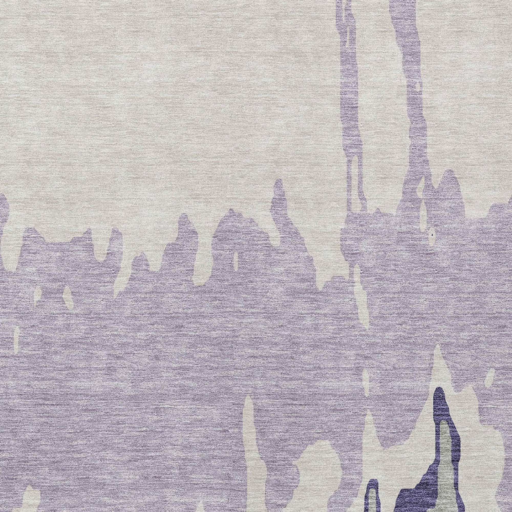 10' X 14' Purple And Ivory Abstract Washable Indoor Outdoor Area Rug - Sports & Outdoor