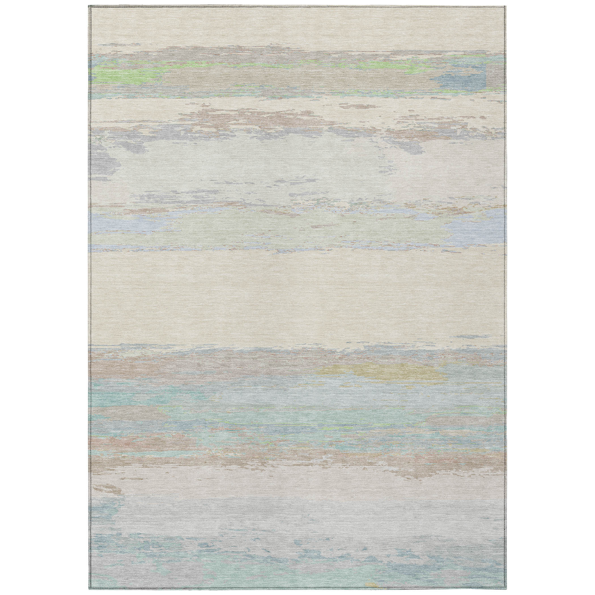 10' X 14' Ivory Abstract Washable Indoor Outdoor Area Rug - Sports & Outdoor