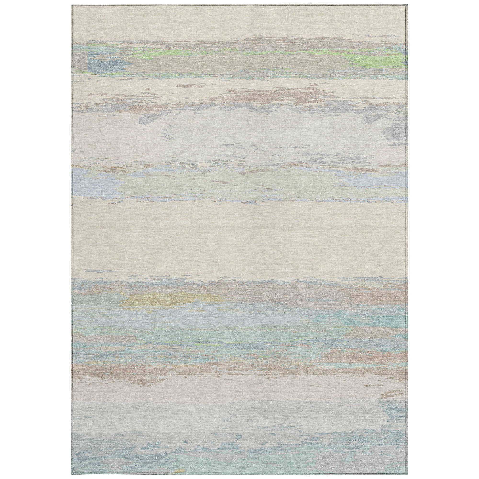 10' X 14' Ivory Abstract Washable Indoor Outdoor Area Rug - Sports & Outdoor
