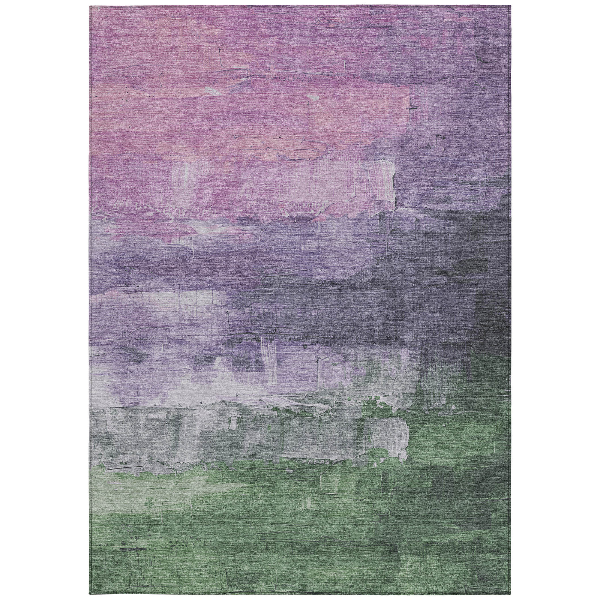 10' X 14' Lavender And Lilac Abstract Washable Indoor Outdoor Area Rug - Sports & Outdoor