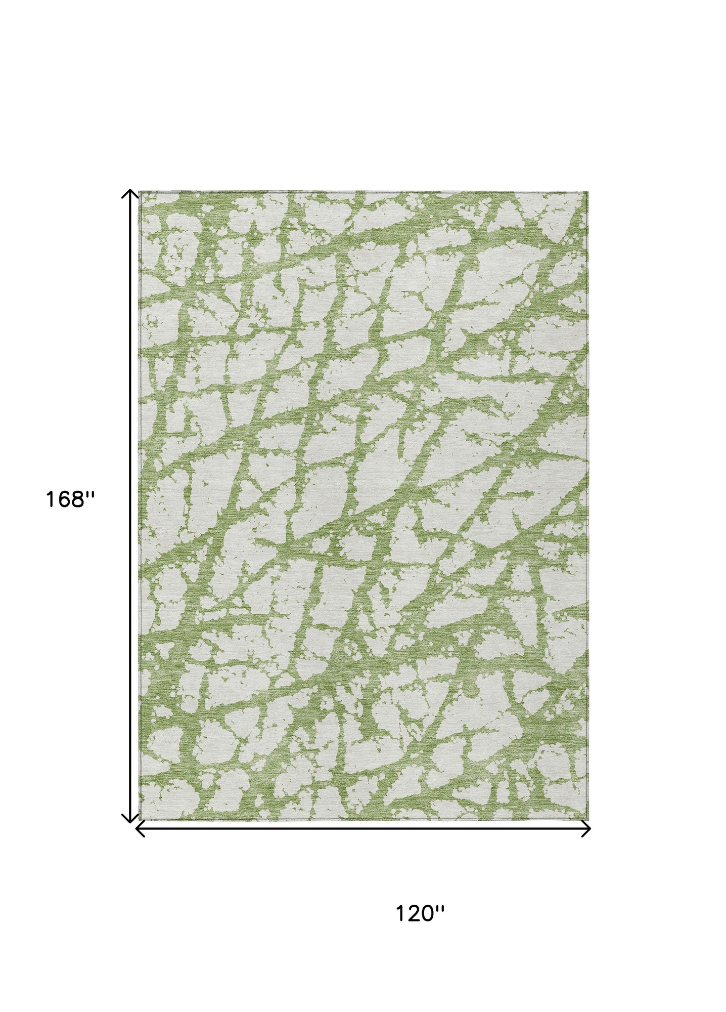 10' X 14' Green And Ivory Abstract Washable Indoor Outdoor Area Rug - Sports & Outdoor