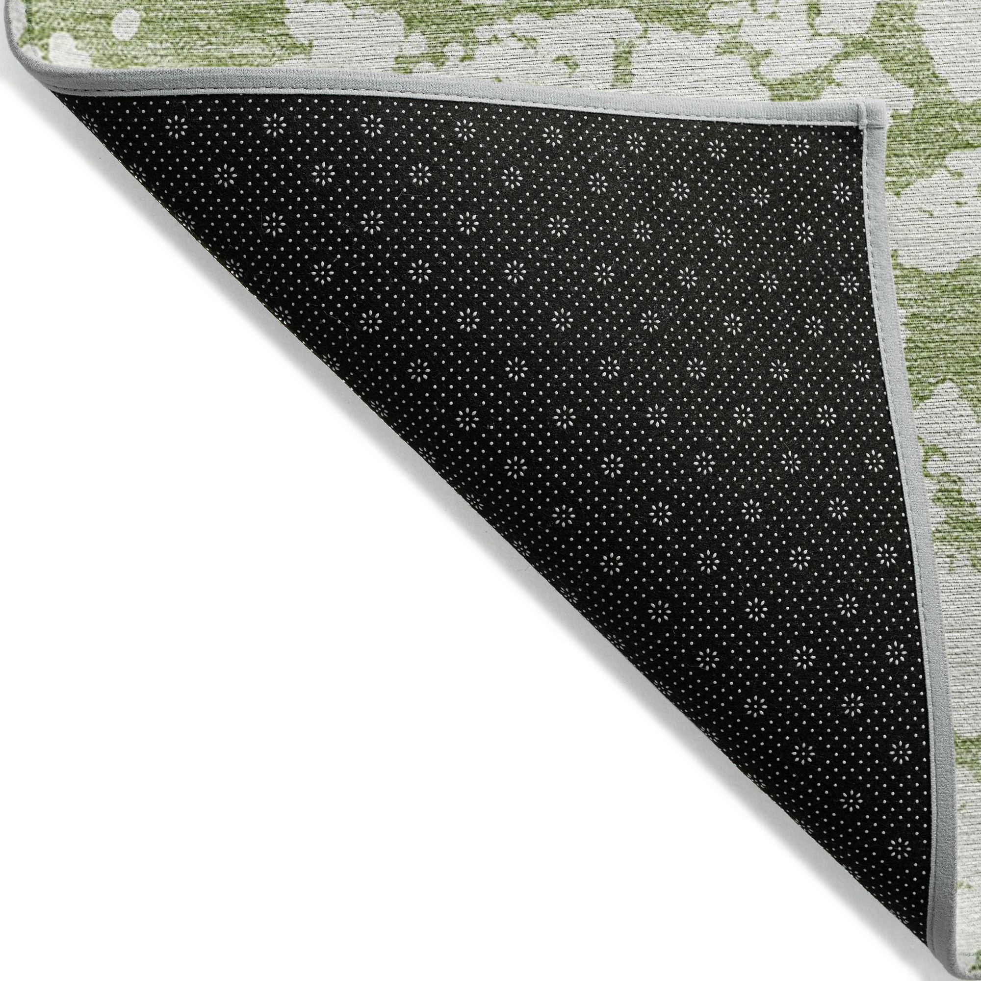10' X 14' Green And Ivory Abstract Washable Indoor Outdoor Area Rug - Sports & Outdoor