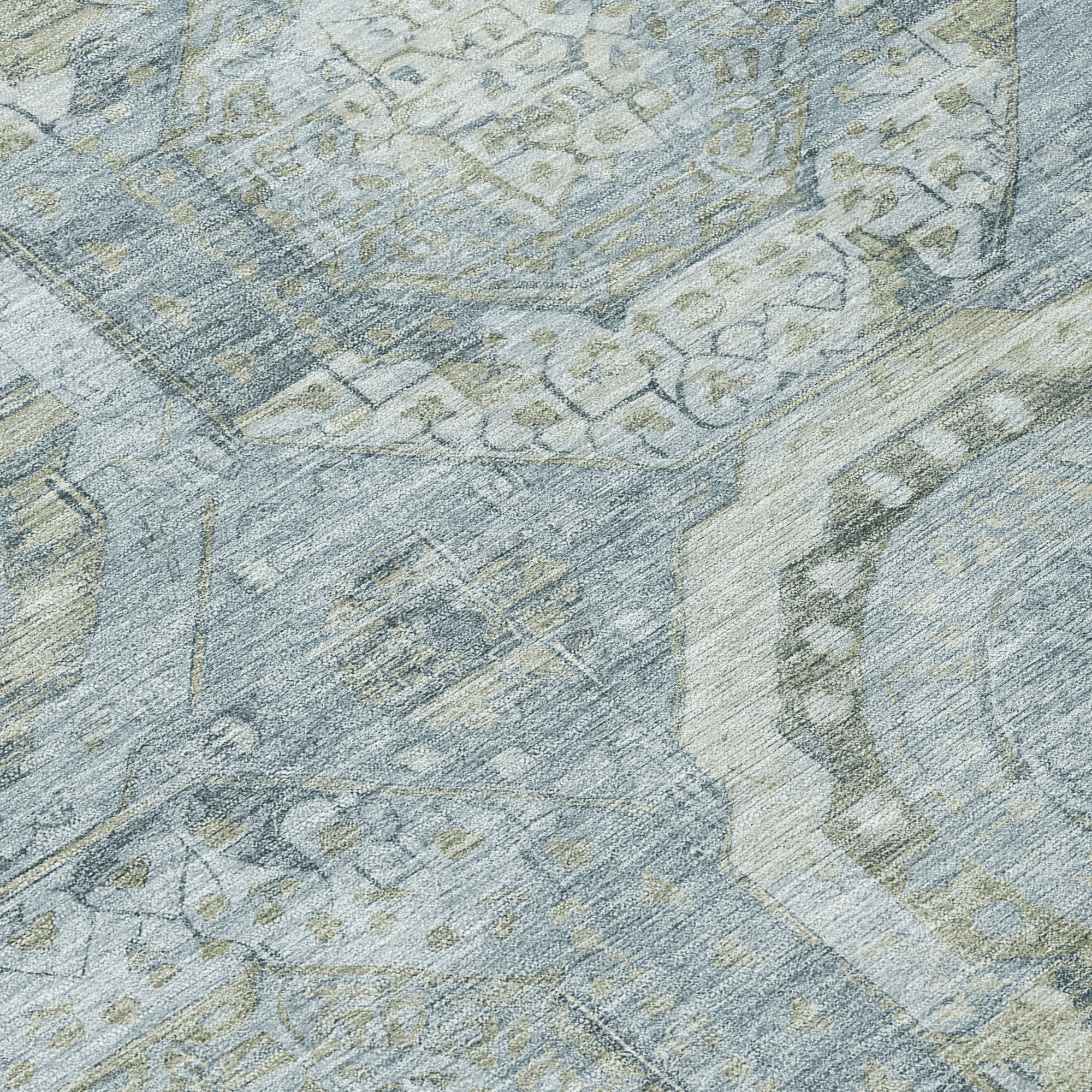 10' X 14' Blue And Gold Medallion Washable Indoor Outdoor Area Rug - Sports & Outdoor