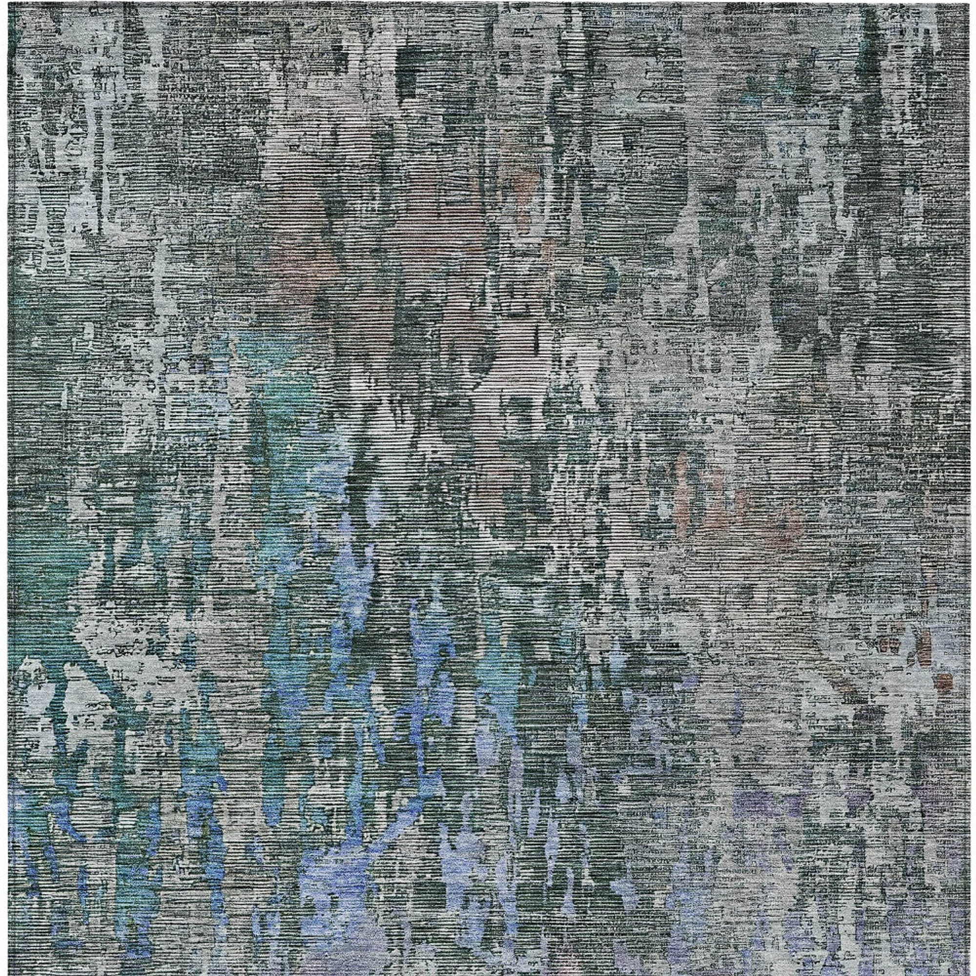 10' X 14' Fern Green Abstract Washable Indoor Outdoor Area Rug - Sports & Outdoor