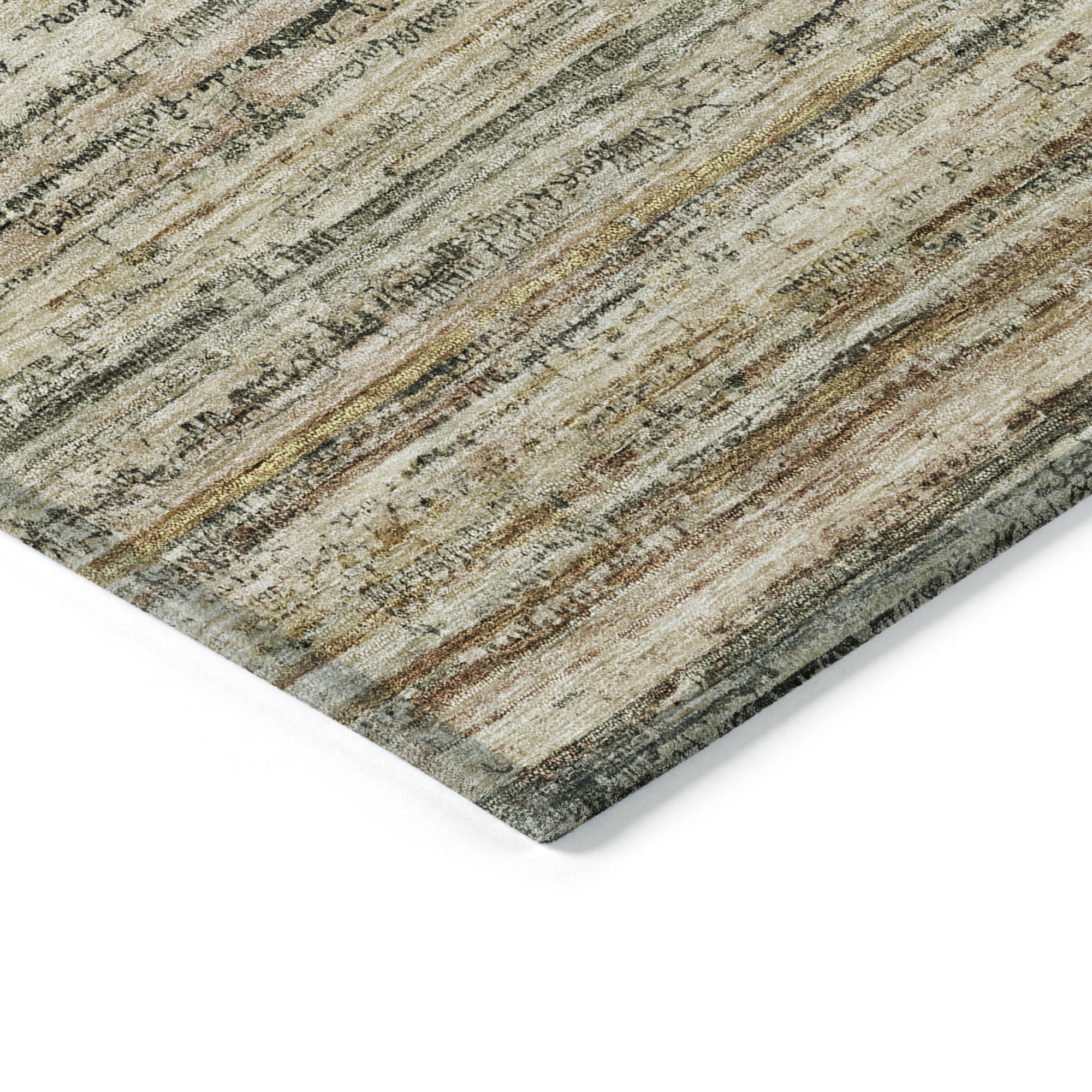 10' X 14' Beige Striped Washable Indoor Outdoor Area Rug - Sports & Outdoor