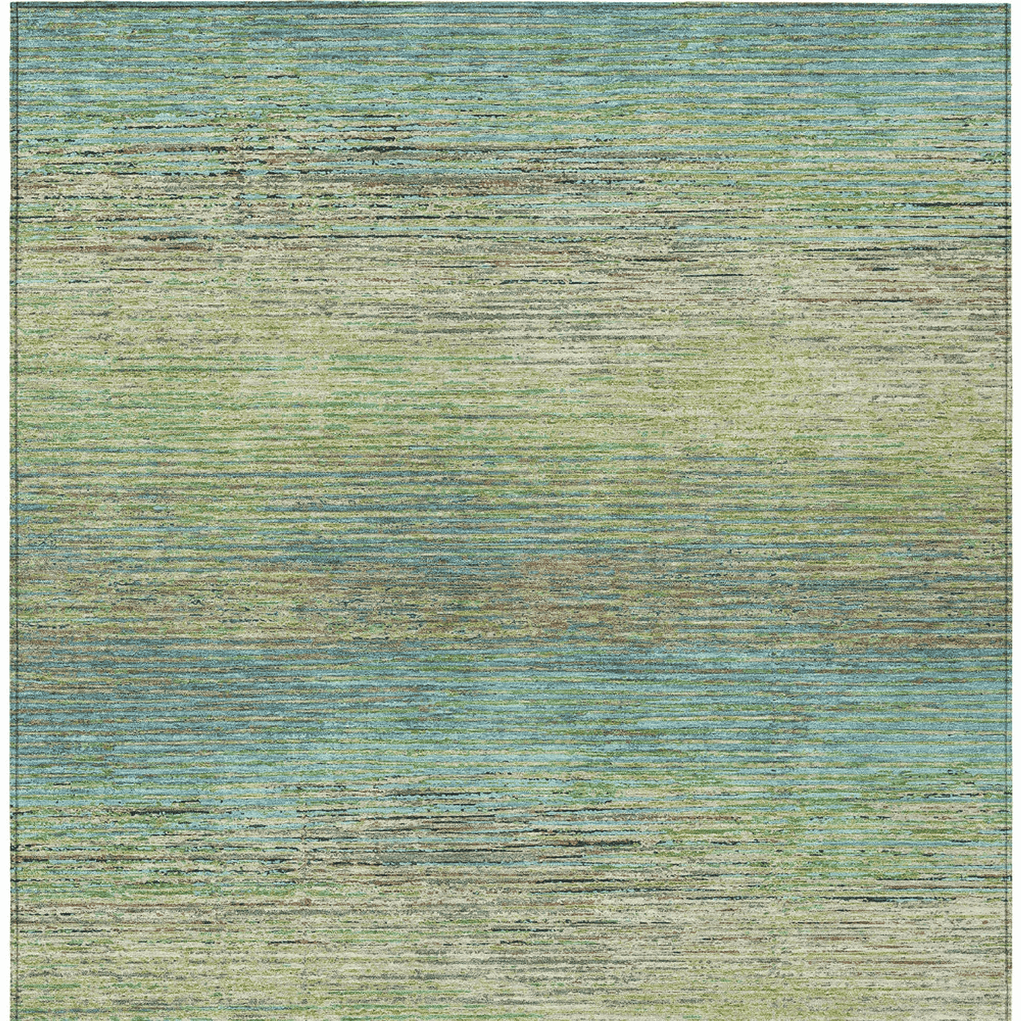 10' X 14' Artichoke Green Striped Washable Indoor Outdoor Area Rug - Sports & Outdoor