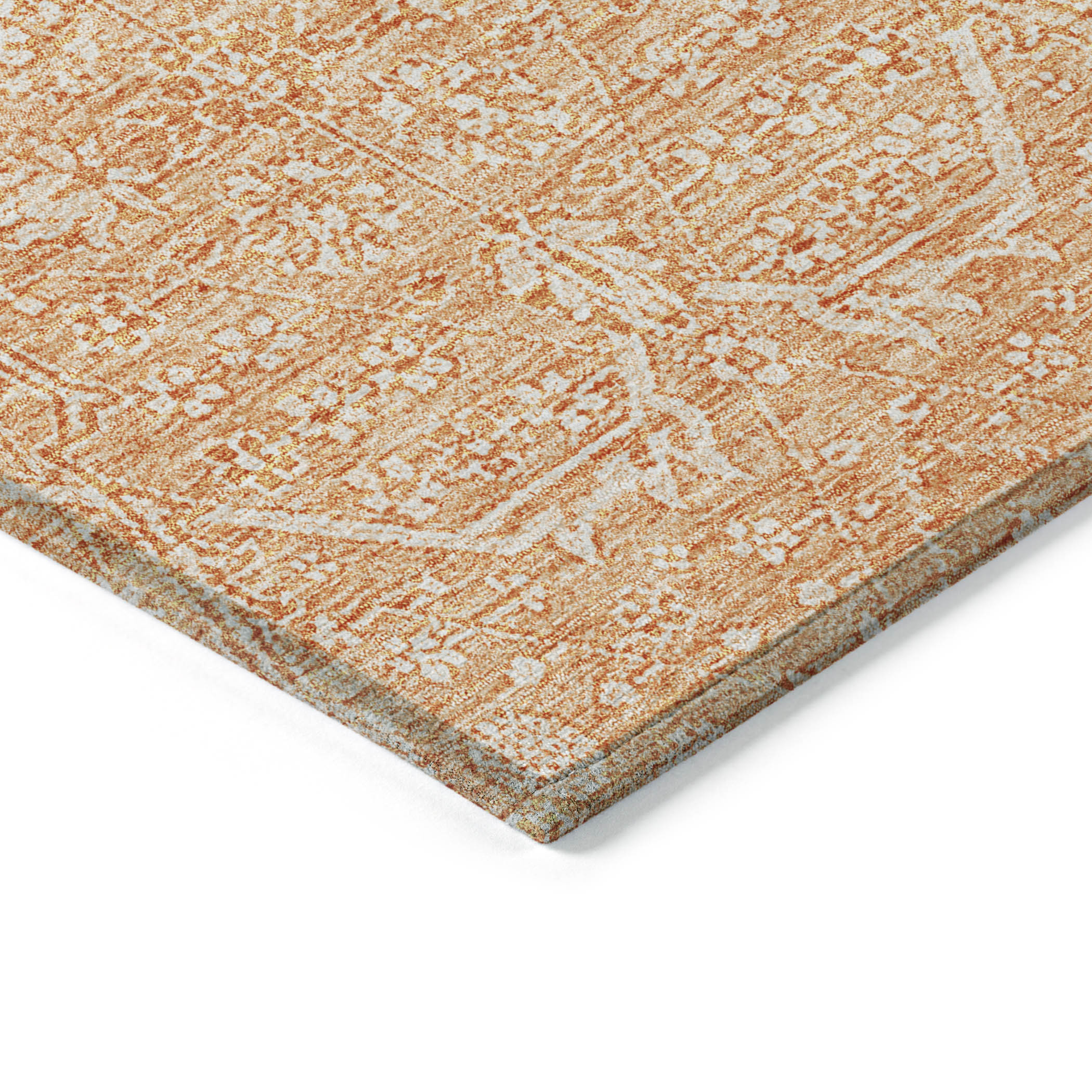 10' X 14' Salmon Floral Washable Indoor Outdoor Area Rug - Sports & Outdoor