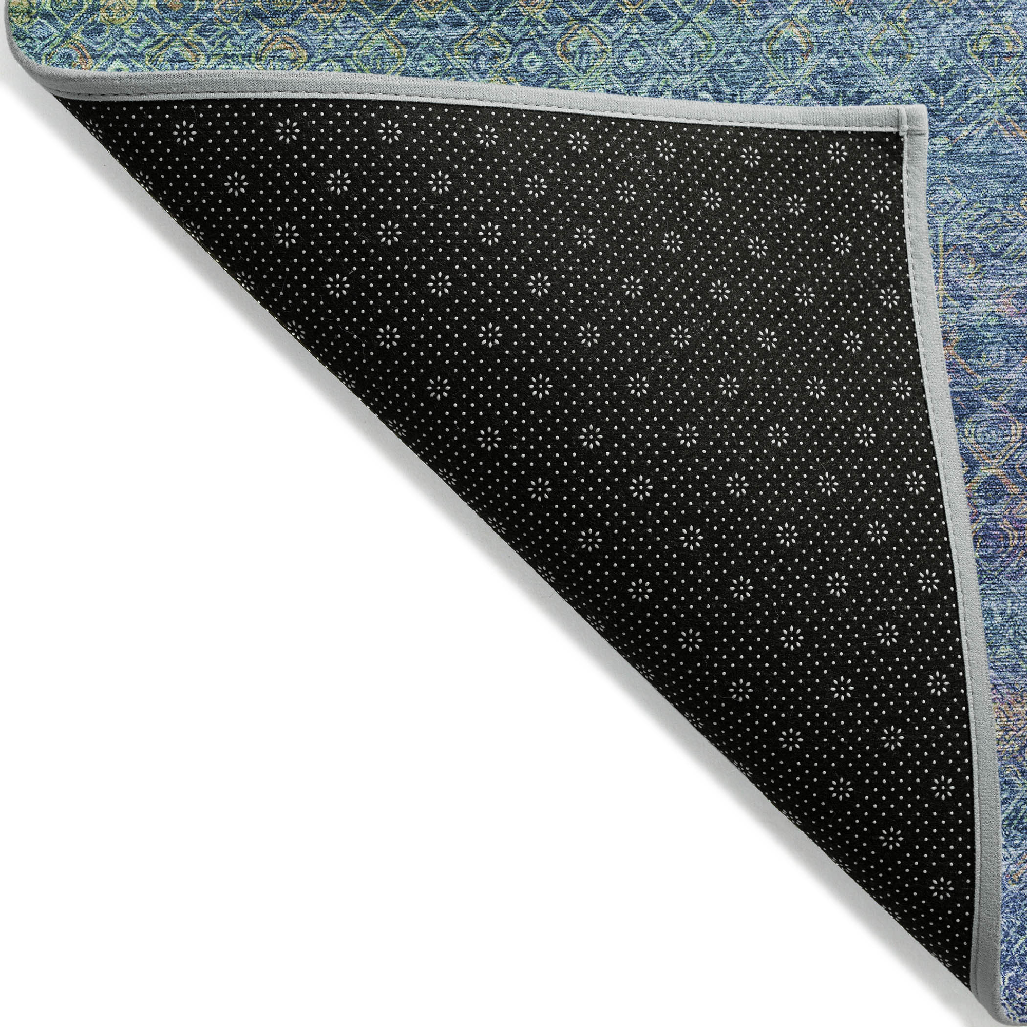 10' X 14' Teal Blue And Copper Striped Washable Indoor Outdoor Area Rug - Sports & Outdoor