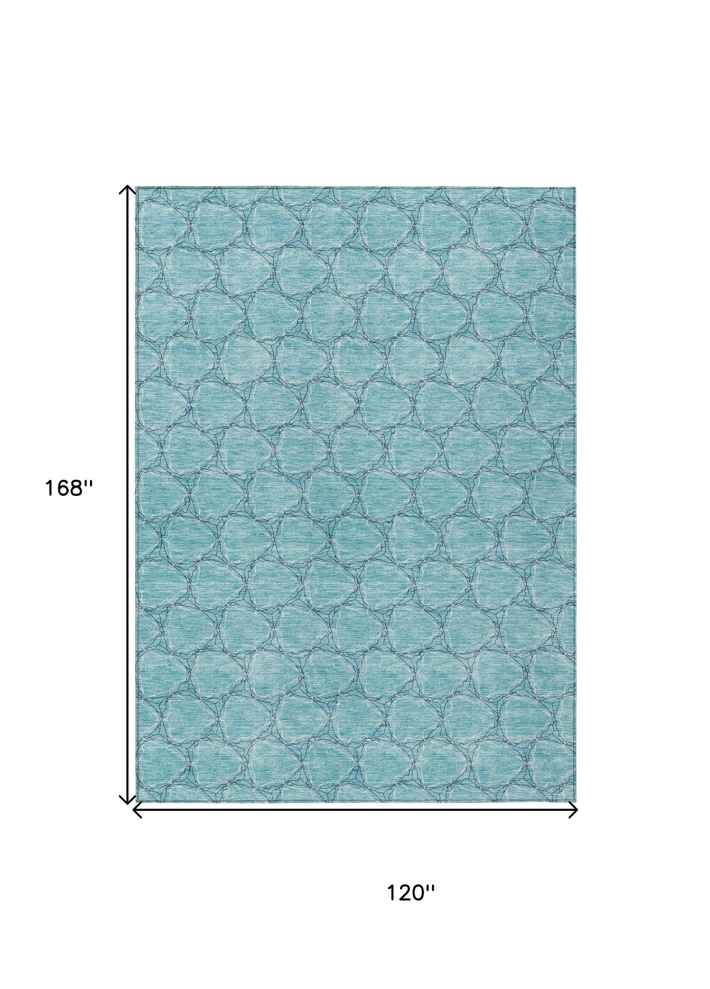 10' X 14' Teal Blue And Navy Blue Geometric Washable Indoor Outdoor Area Rug - Sports & Outdoor