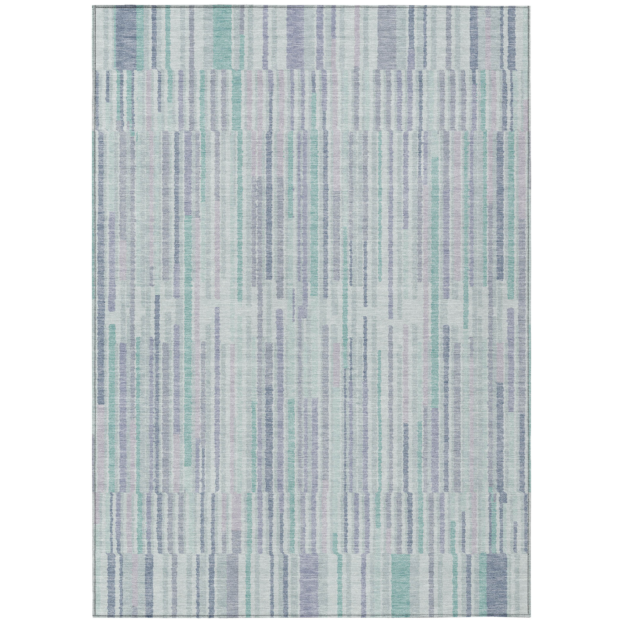 10' X 14' Mint Green And Ivory Striped Washable Indoor Outdoor Area Rug - Sports & Outdoor