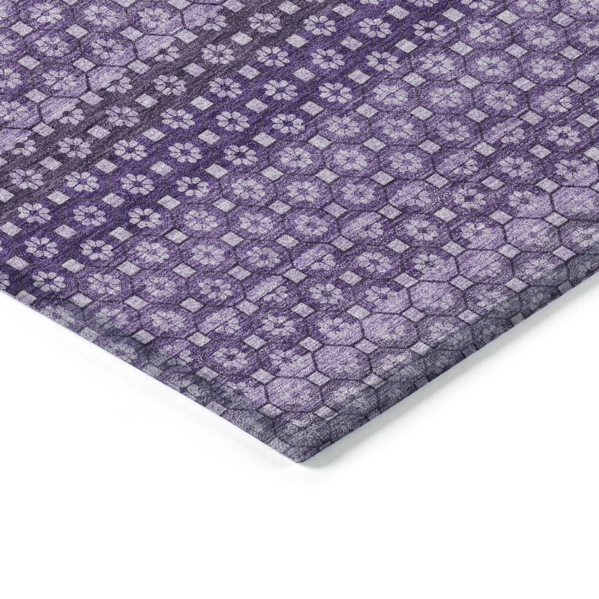 10' X 14' Lavender And Purple Striped Washable Indoor Outdoor Area Rug - Sports & Outdoor