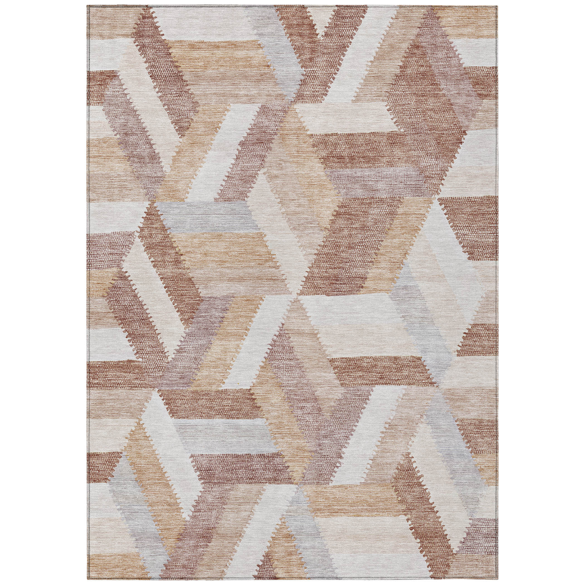 10' X 14' Copper Geometric Washable Indoor Outdoor Area Rug - Sports & Outdoor