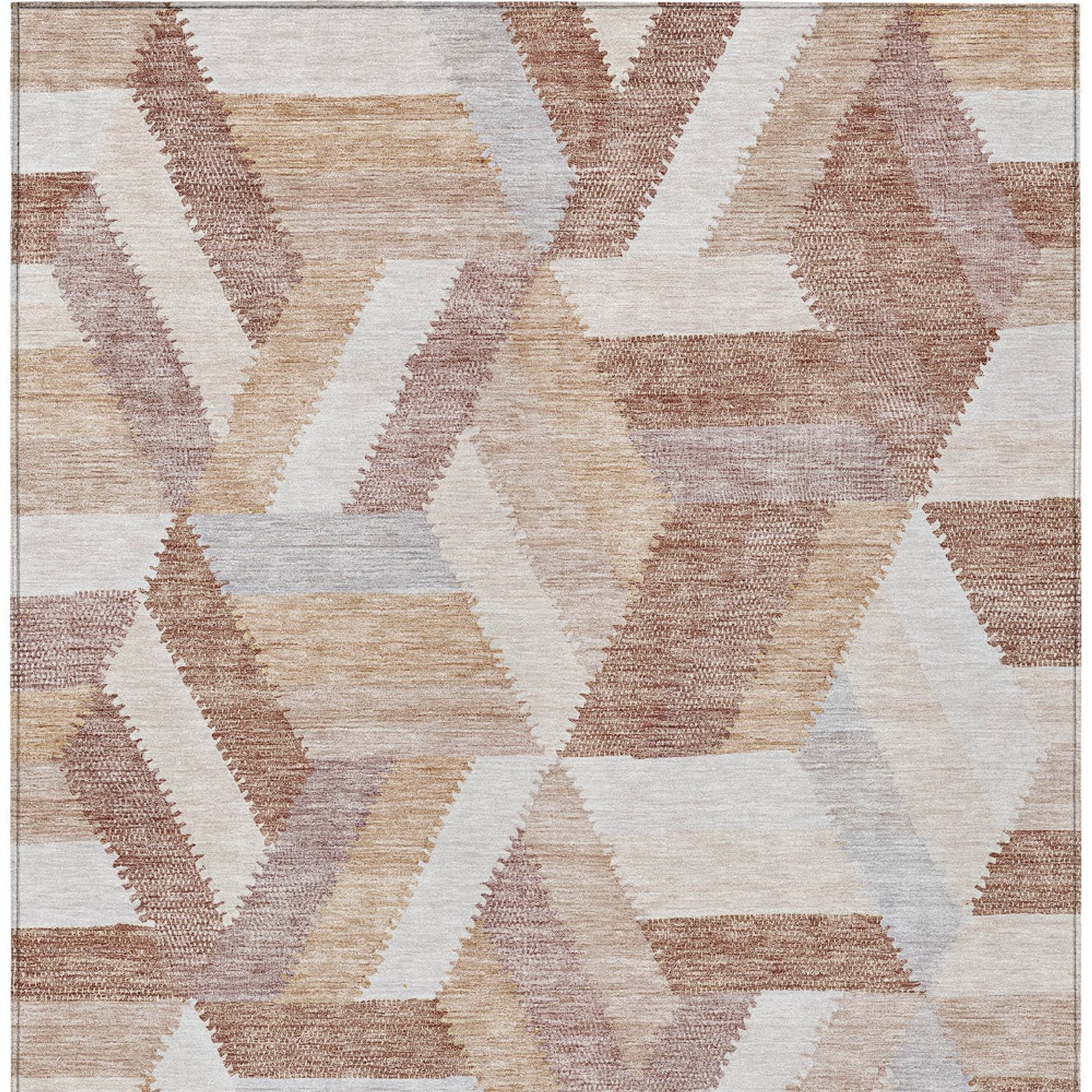 10' X 14' Copper Geometric Washable Indoor Outdoor Area Rug - Sports & Outdoor