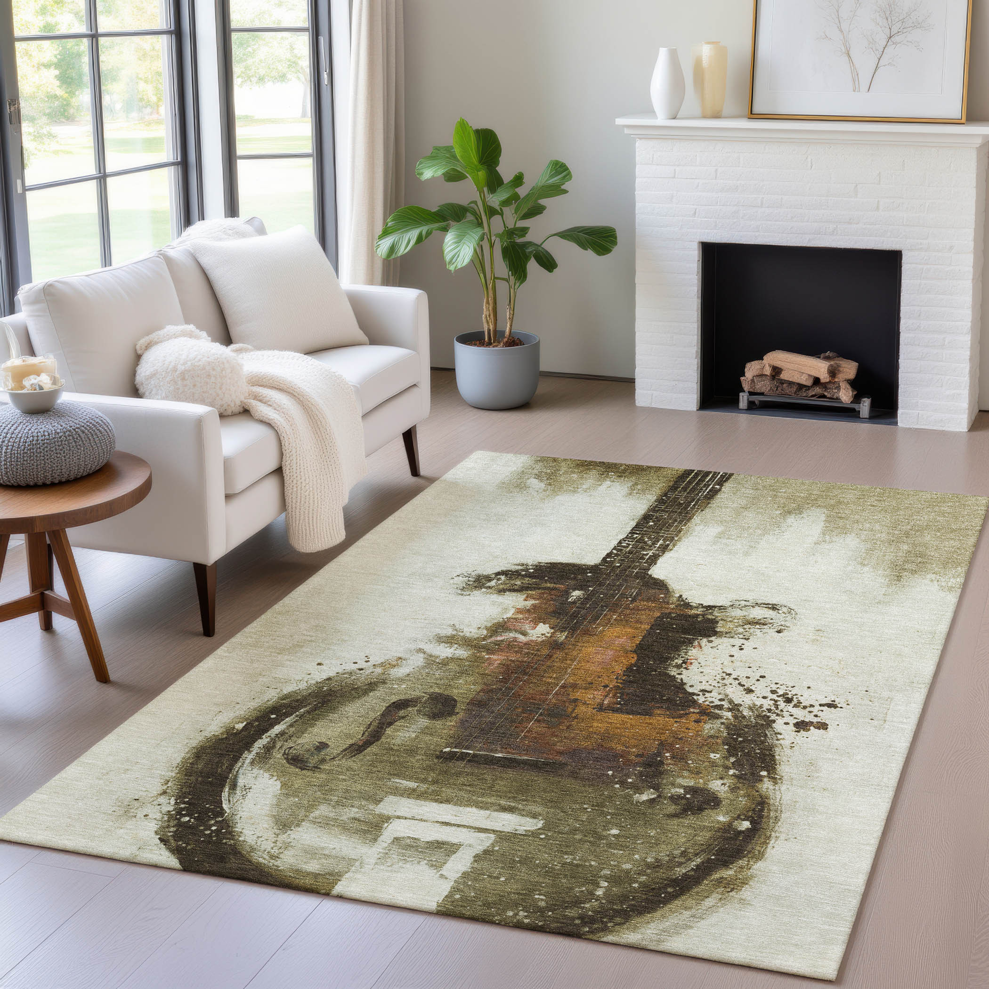 10' X 14' Brown Copper And Charcoal Abstract Washable Indoor Outdoor Area Rug - Sports & Outdoor