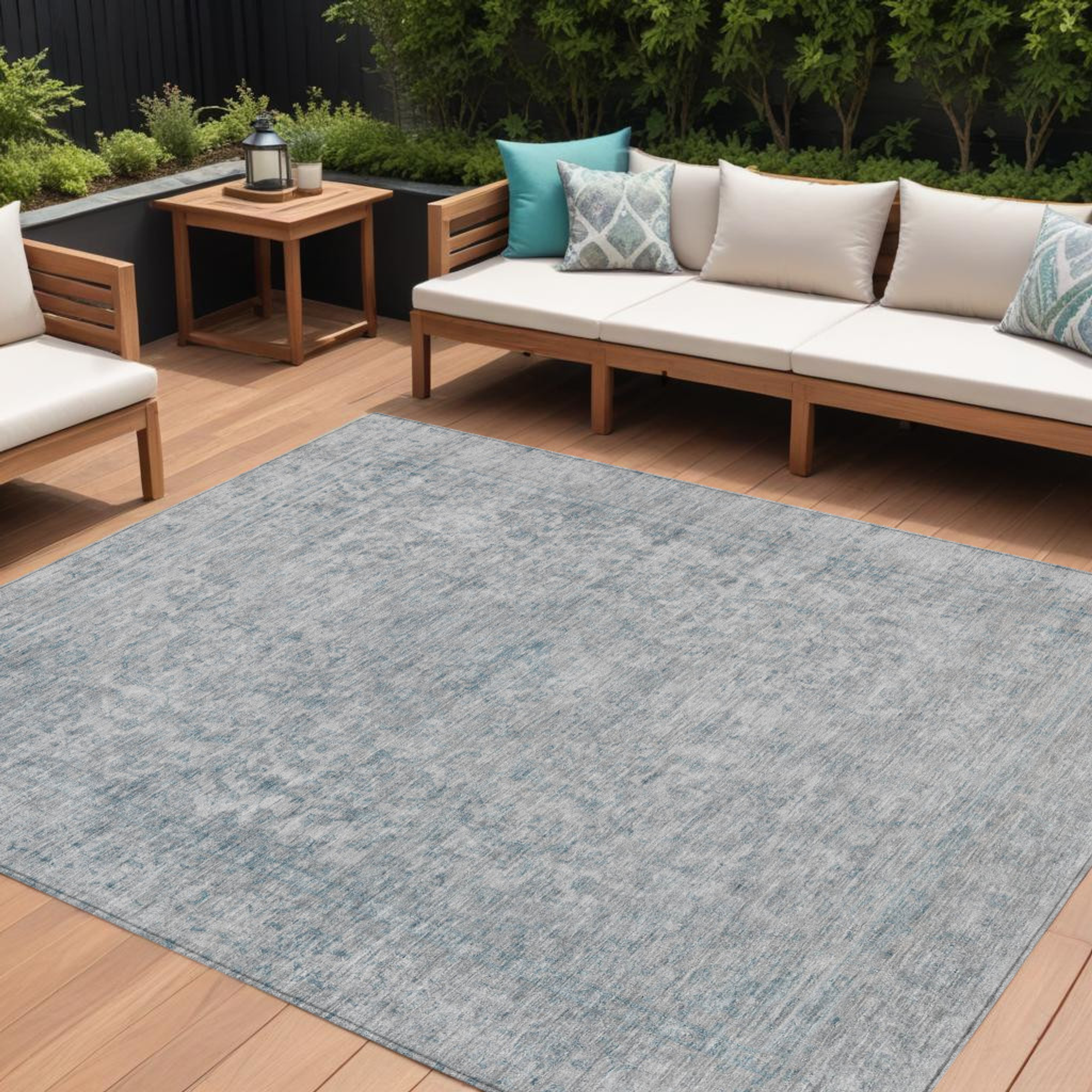 10' X 14' Silver And Beige Abstract Washable Indoor Outdoor Area Rug - Sports & Outdoor