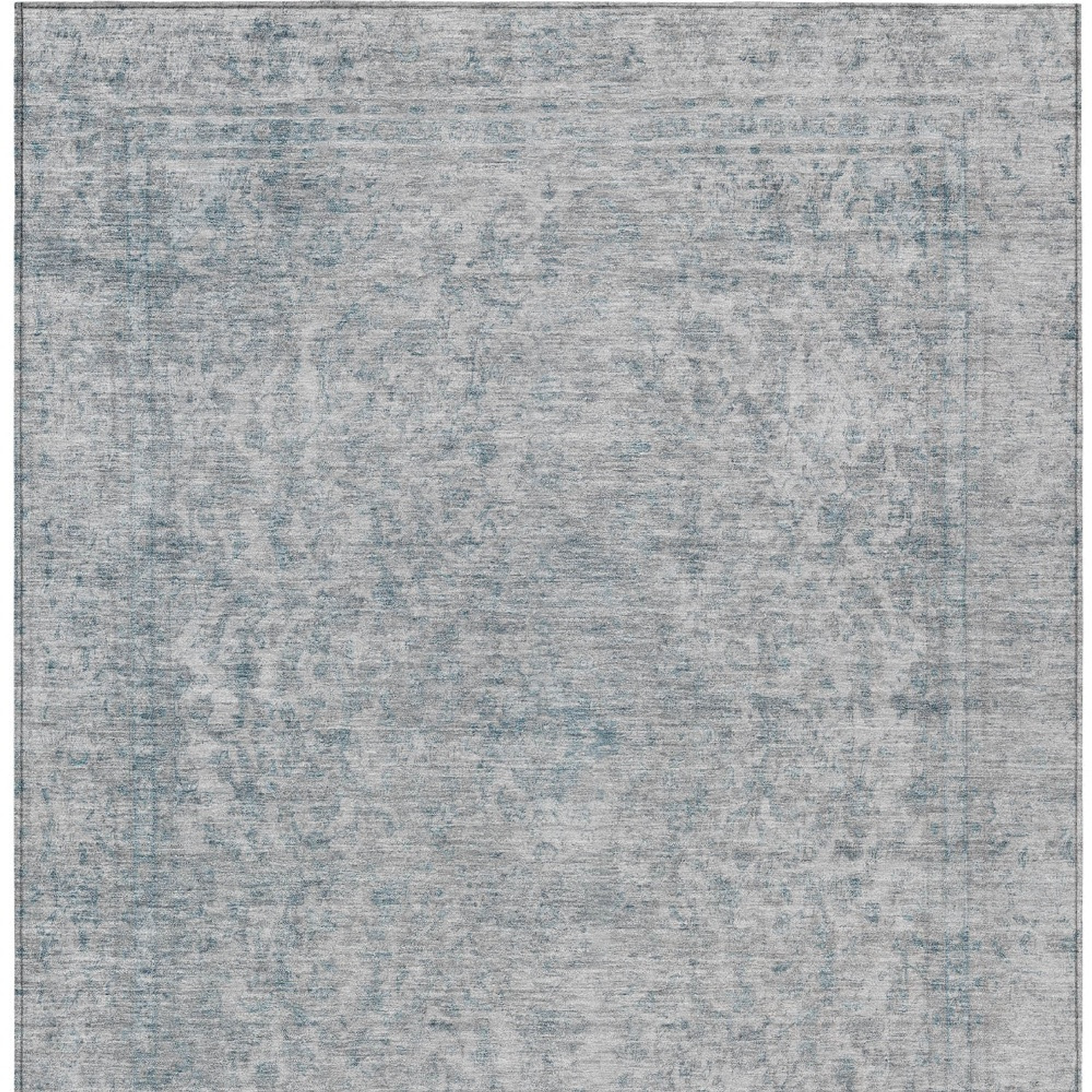 10' X 14' Silver And Beige Abstract Washable Indoor Outdoor Area Rug - Sports & Outdoor
