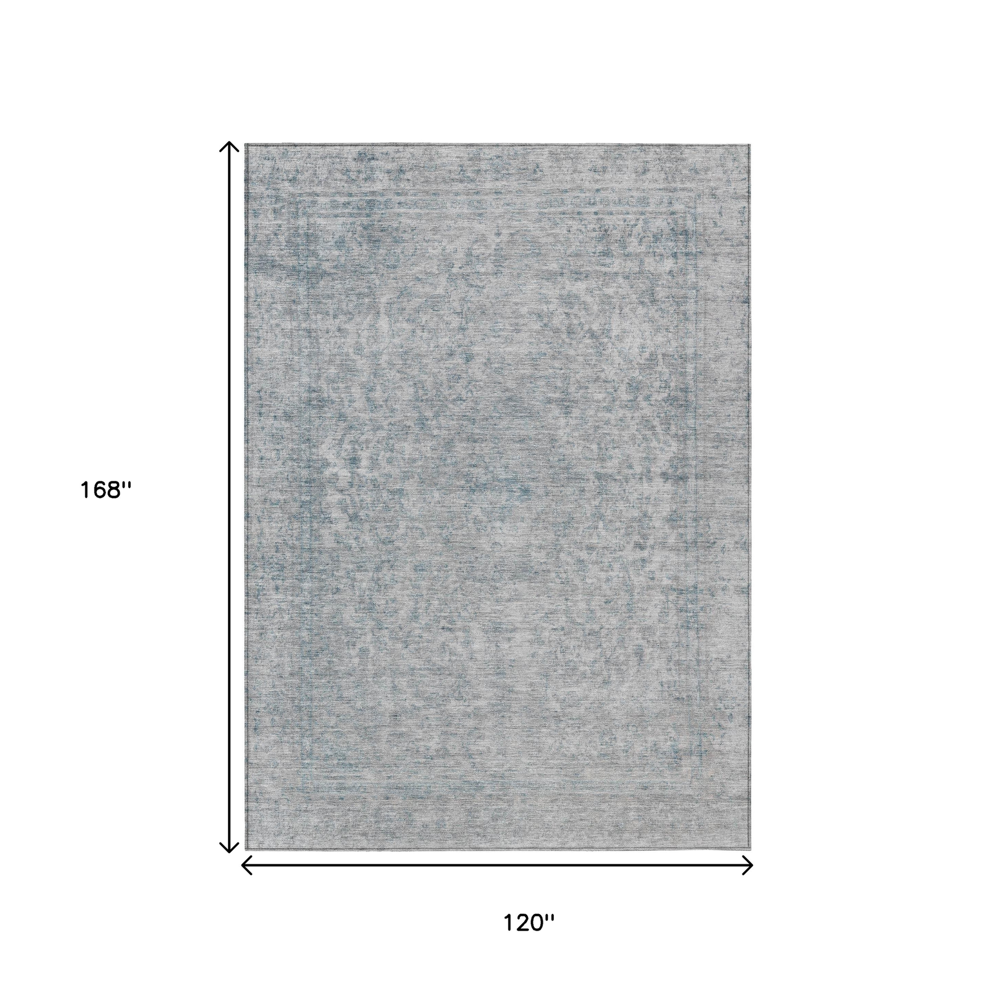 10' X 14' Silver And Beige Abstract Washable Indoor Outdoor Area Rug - Sports & Outdoor