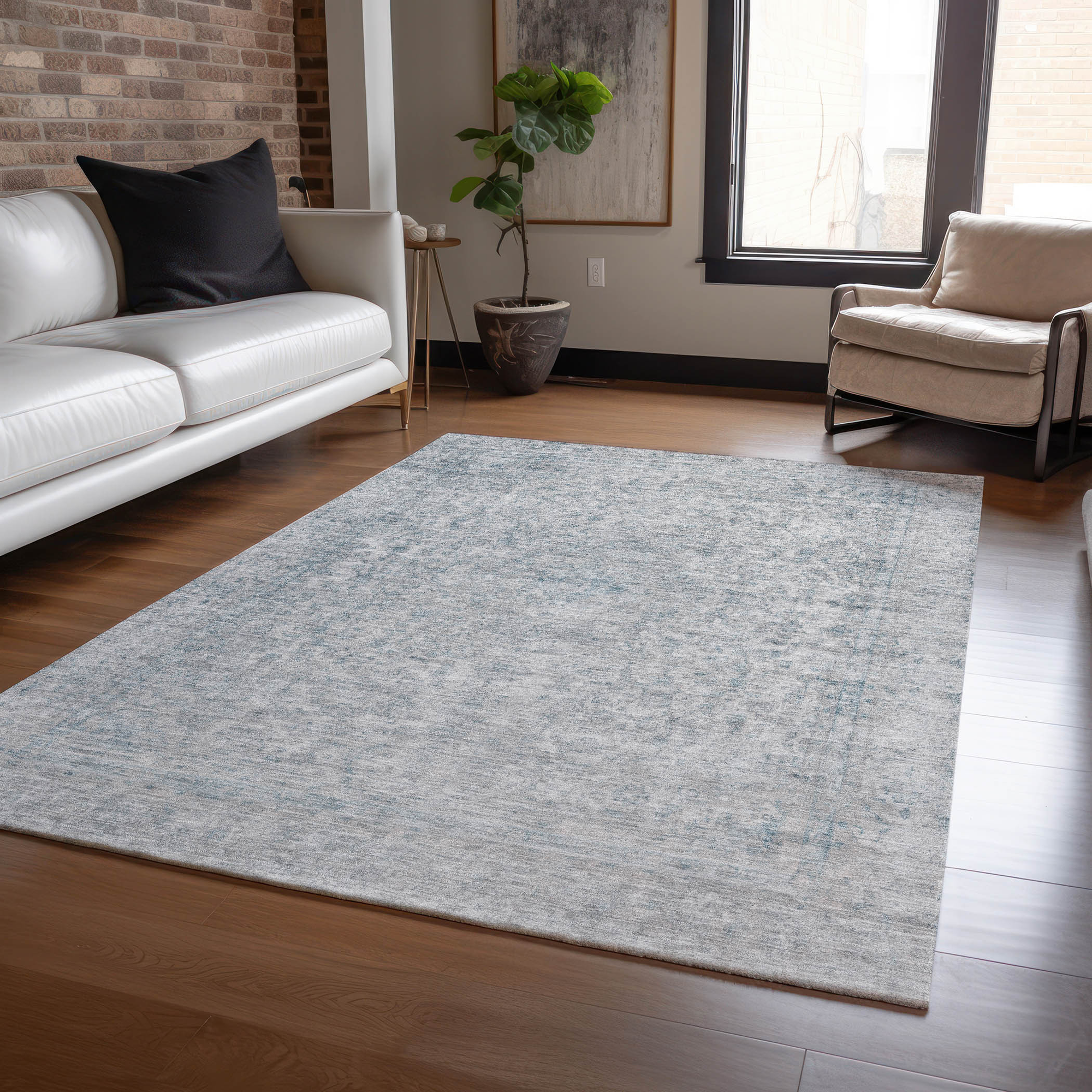 10' X 14' Silver And Beige Abstract Washable Indoor Outdoor Area Rug - Sports & Outdoor