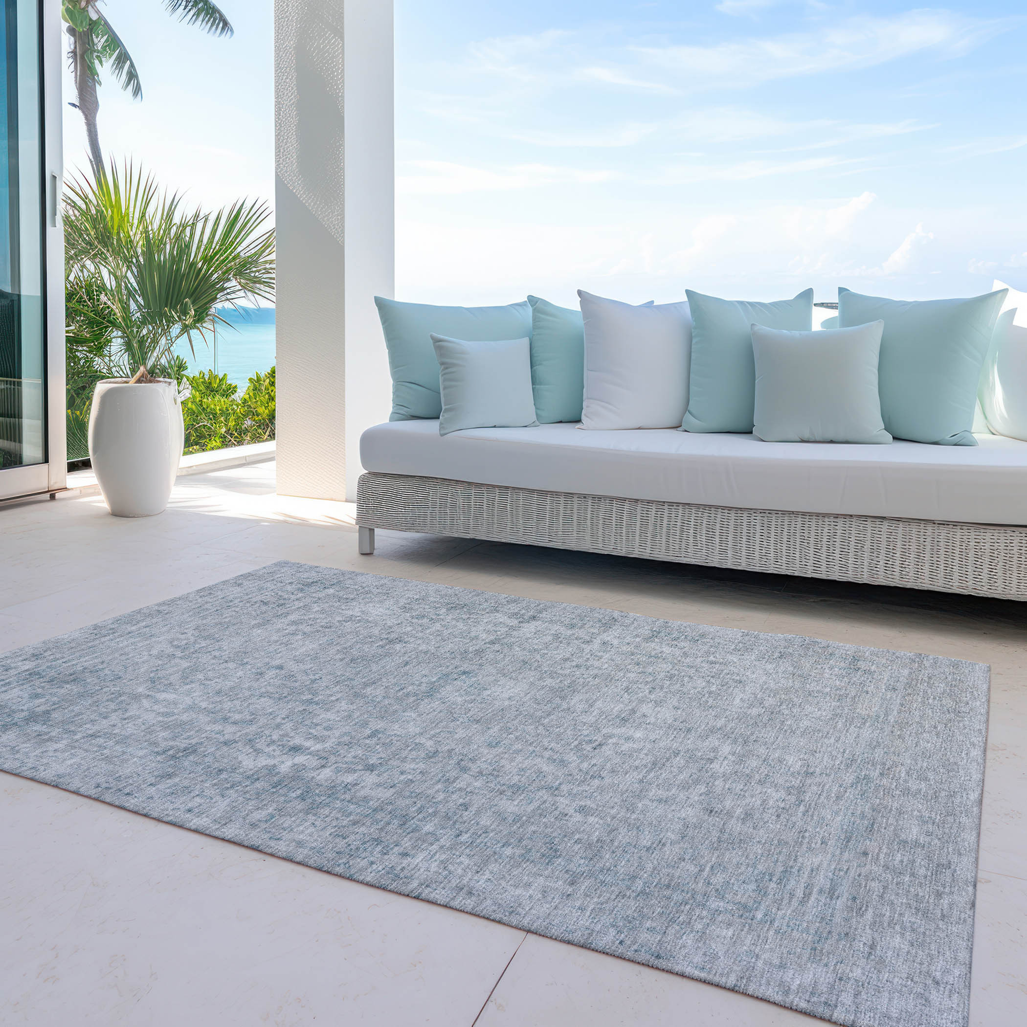 10' X 14' Silver And Beige Abstract Washable Indoor Outdoor Area Rug - Sports & Outdoor