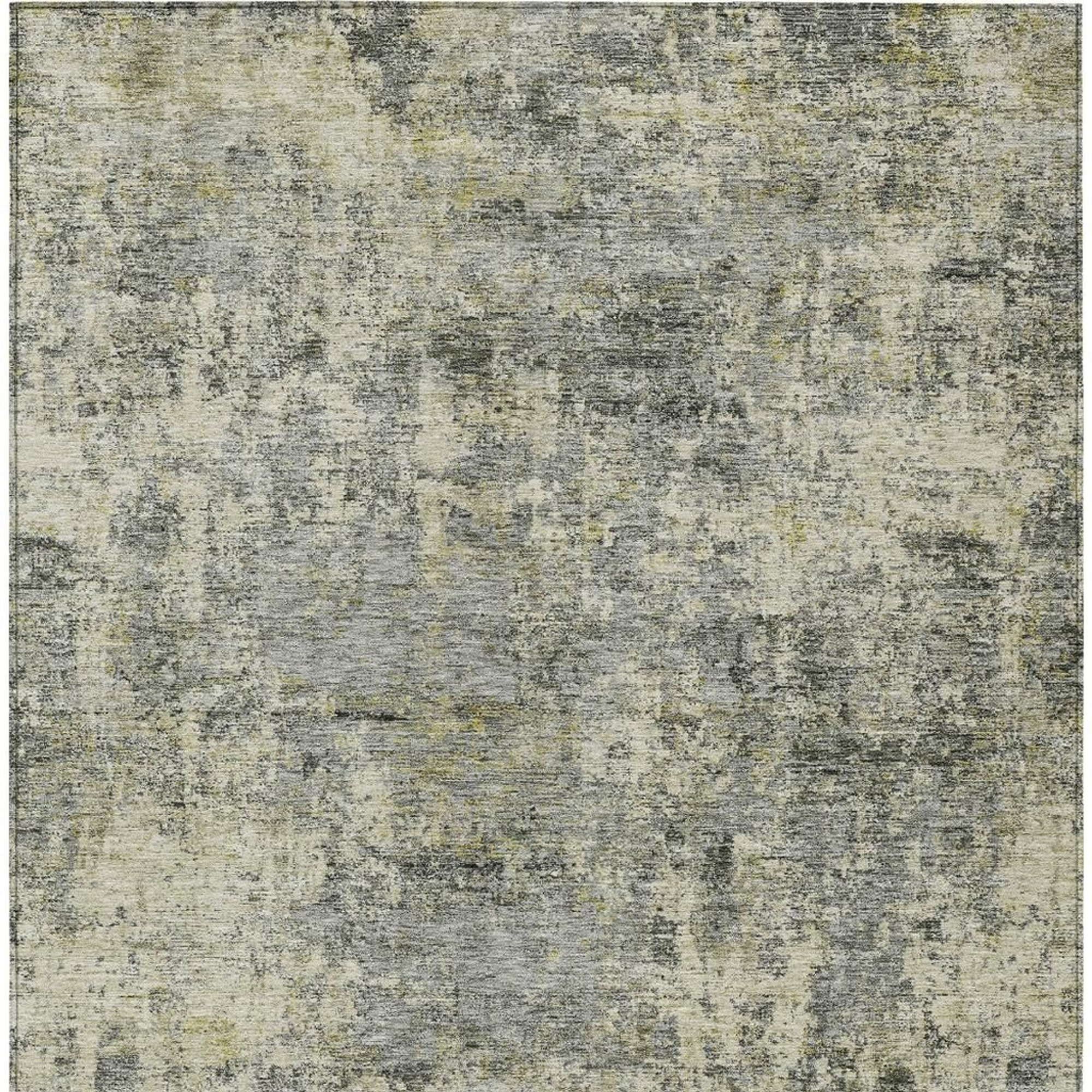 10' X 14' Pewter And Beige Abstract Washable Indoor Outdoor Area Rug - Sports & Outdoor